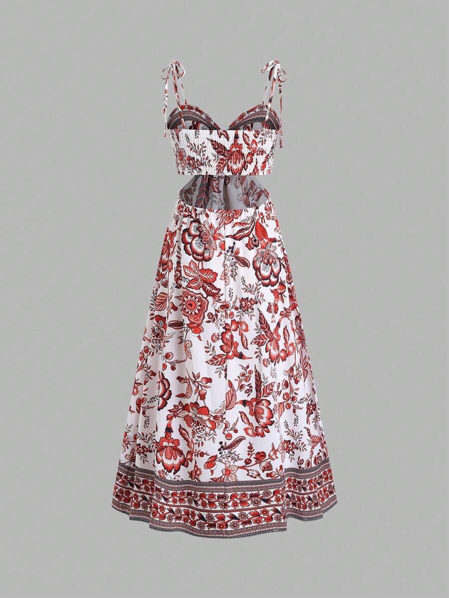 Turn heads with this playful Chic Floral Print Backless Maxi Top. Featuring delicate spaghetti straps and a breezy chiffon fabric, its hollow-out design adds a flirty touch perfect for sunny days or evening fun. Lightweight and stylish, it’s your go-to piece for effortless summer vibes.