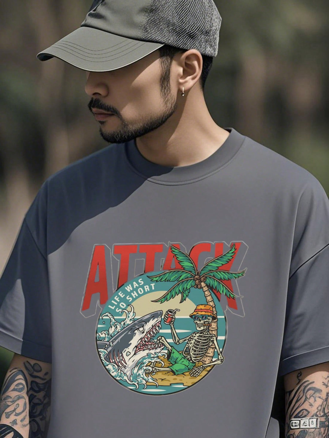 Add some fun and relaxation to your wardrobe with our Coastal Vibe Heavyweight Tee. Made from soft, durable cotton, this tee features the playful phrase "Life's Short, Beach Attack" for a carefree and laid-back vibe. Perfect for a day at the shore or just a casual day out, this tee is sure to bring a smile to your face.