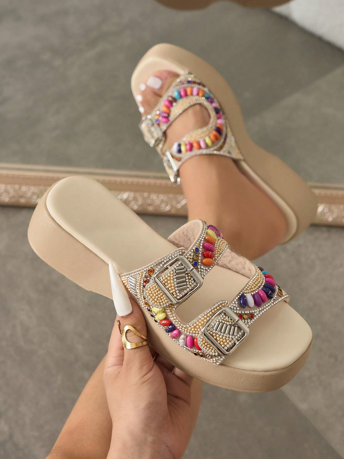 Step out in style and comfort with these ultra-light thick sole sandals designed just for women who love to shine at parties and explore the outdoors. Their chunky soles add a trendy edge while keeping your feet cushioned and supported all day long. Whether you're dancing the night away or strolling through nature, these sandals bring a playful vibe to every step you take.