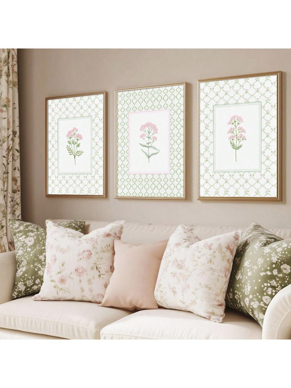 Transform your little one's nursery into a serene botanical sanctuary with this delightful set of three canvas prints. Each piece features soft, minimalist floral designs that blend boho charm with gentle sophistication—perfect for creating a calming, Instagram-worthy space. The muted color palette and nature-inspired artwork encourage creativity and imagination while maintaining a peaceful atmosphere for rest and play. Easy to hang and beautifully coordinated, these prints grow with your daughter, transiti