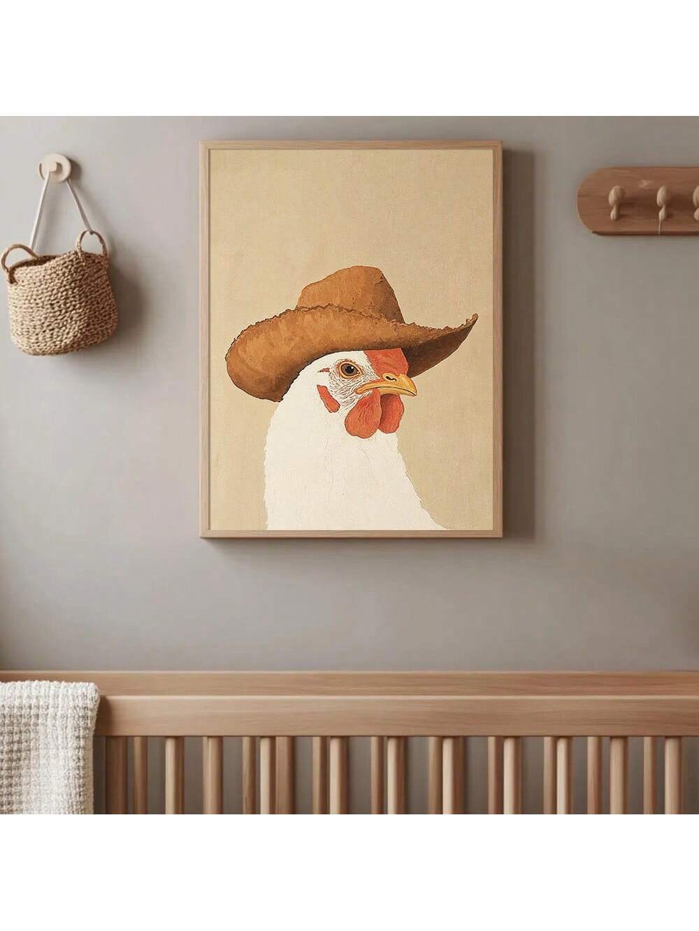 Bring a touch of rustic charm to your space with this Charming Vintage Chicken Cowgirl Canvas Print. Featuring a whimsical farmgirl and her feathered friend, this minimalist farmhouse art adds a playful vibe to any modern home. Perfect for kitchens, living rooms, or cozy nooks, it blends vintage nostalgia with fresh style for a unique decorative twist.