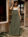Cotton pinafore midi dress view 7