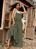 Cotton pinafore midi dress view 9