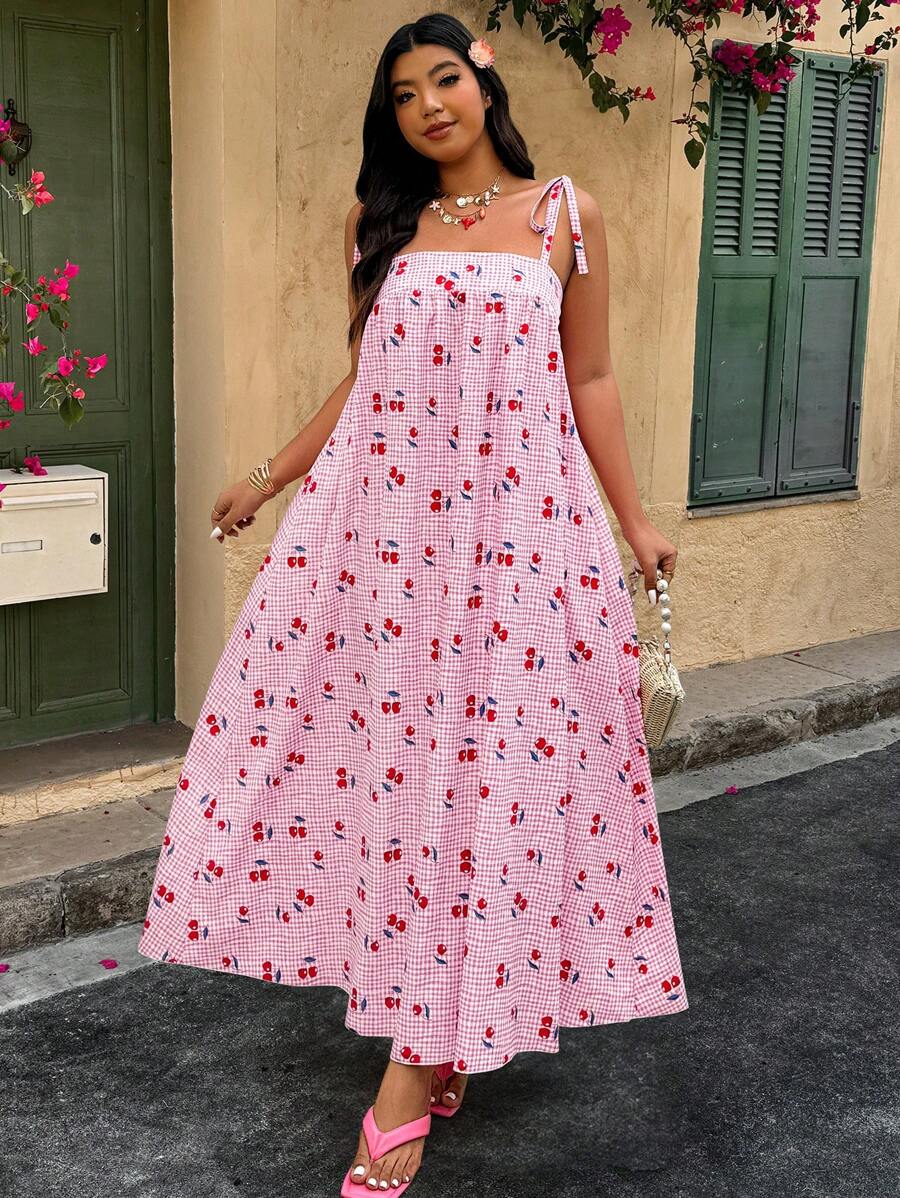 Step into vacation mode with this Chic Plus Size Ditsy Floral Casual Strap Dress. Its playful floral print and breezy straps make it your go-to for effortless style under the sun. Perfect for beach days or casual strolls, this dress combines comfort with a flirty vibe that celebrates your curves beautifully.