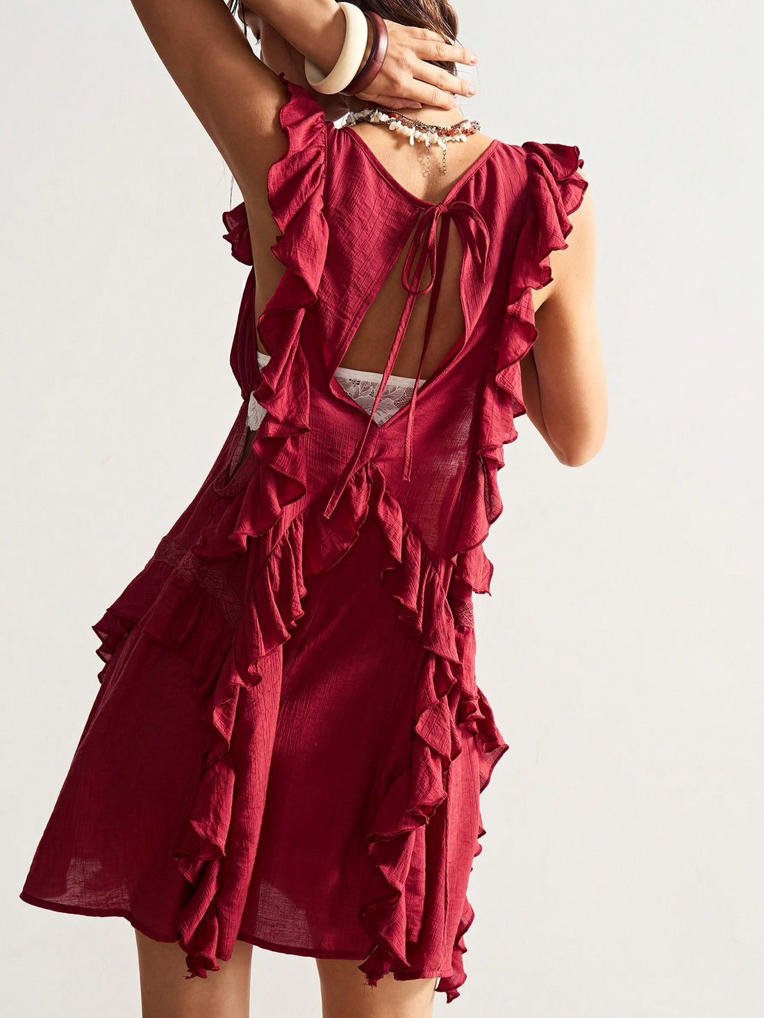 Step into sunshine with this Boho Chic Summer Mini Dress, designed for carefree beach days and warm evening strolls. Featuring a flirty backless V-neck and breezy sleeveless cut, it keeps you cool while turning heads. Its playful silhouette is perfect for vacation vibes and spontaneous adventures by the sea.