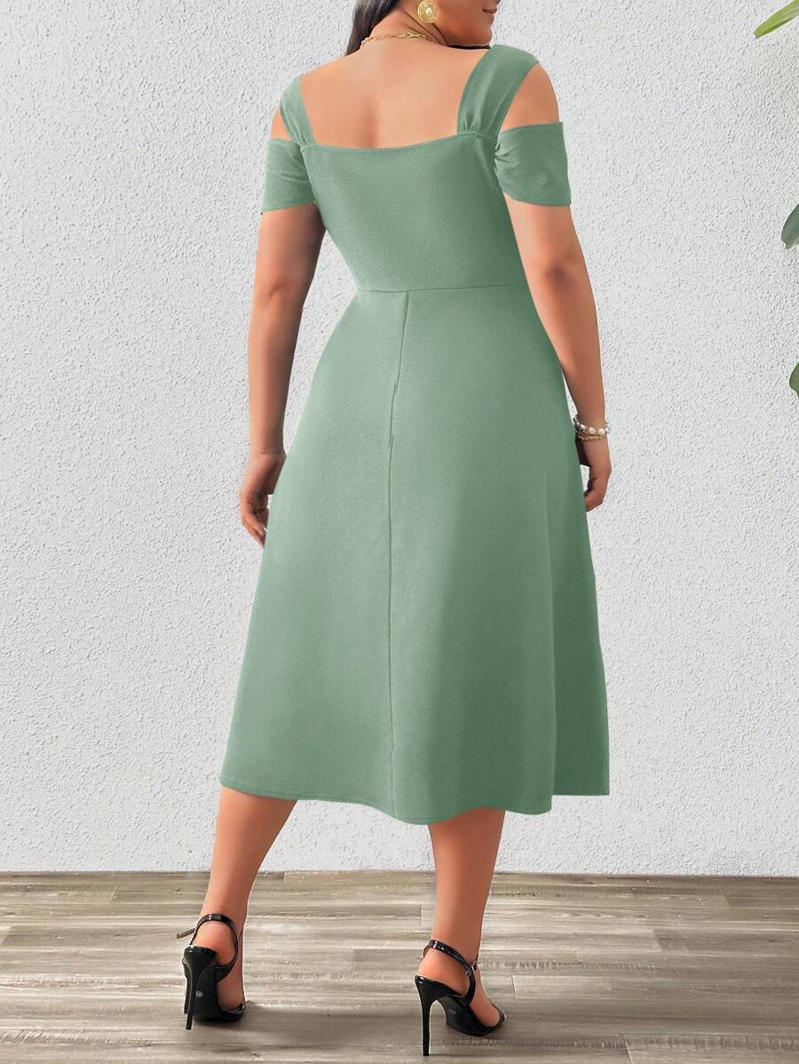 Twirl into spring with effortless elegance in this enchanting French purple A-line dress. The romantic off-shoulder neckline and flattering V-neck create a dreamy silhouette that celebrates your curves beautifully. Perfect for date nights, garden parties, or any gathering where you want to feel absolutely radiant. The flowing A-line cut offers comfort and movement, while the rich purple hue adds a touch of sophisticated charm. Designed for plus-size figures, this dress combines timeless romance with modern 