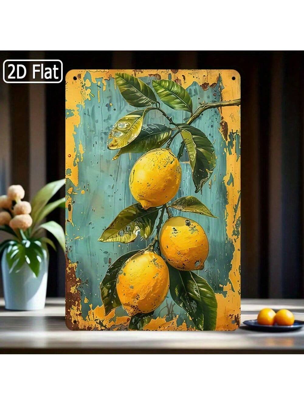 Add a splash of sunshine to your space with our Bright Citrus Lemons Tin Sign! This playful piece of rustic 2D wall art brings zesty charm to kitchens, dining rooms, or garden areas. Perfect for brightening up any corner, this lemony delight adds a refreshing pop of color that's sure to squeeze smiles from guests. Hang it up and watch your decor turn from ordinary to extraordinary!