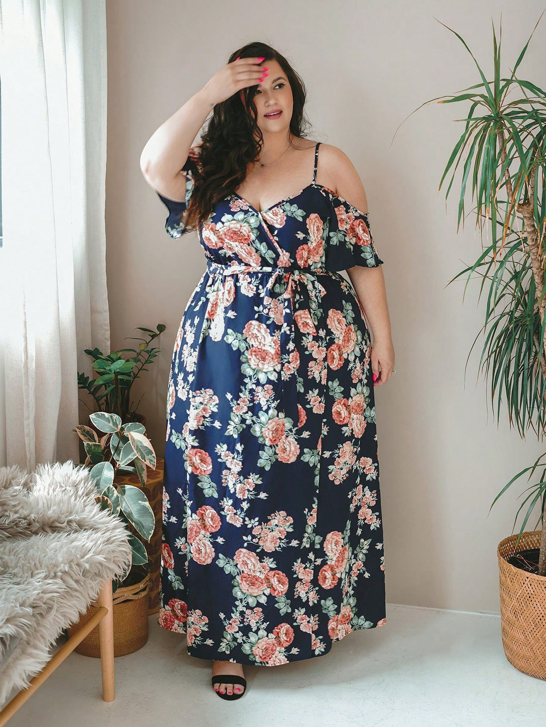 Embrace your curves with this flowy wrap dress designed to celebrate pear-shaped figures! The romantic floral print brings boho-chic vibes perfect for beach days, garden parties, or casual summer adventures. The wrap silhouette cinches at the waist while the generous skirt skims over hips and thighs, creating a flattering, balanced look. Soft, breathable fabric keeps you cool and comfortable all day long. Whether you're heading to the shore or a weekend getaway, this sundress is your go-to for effortless st