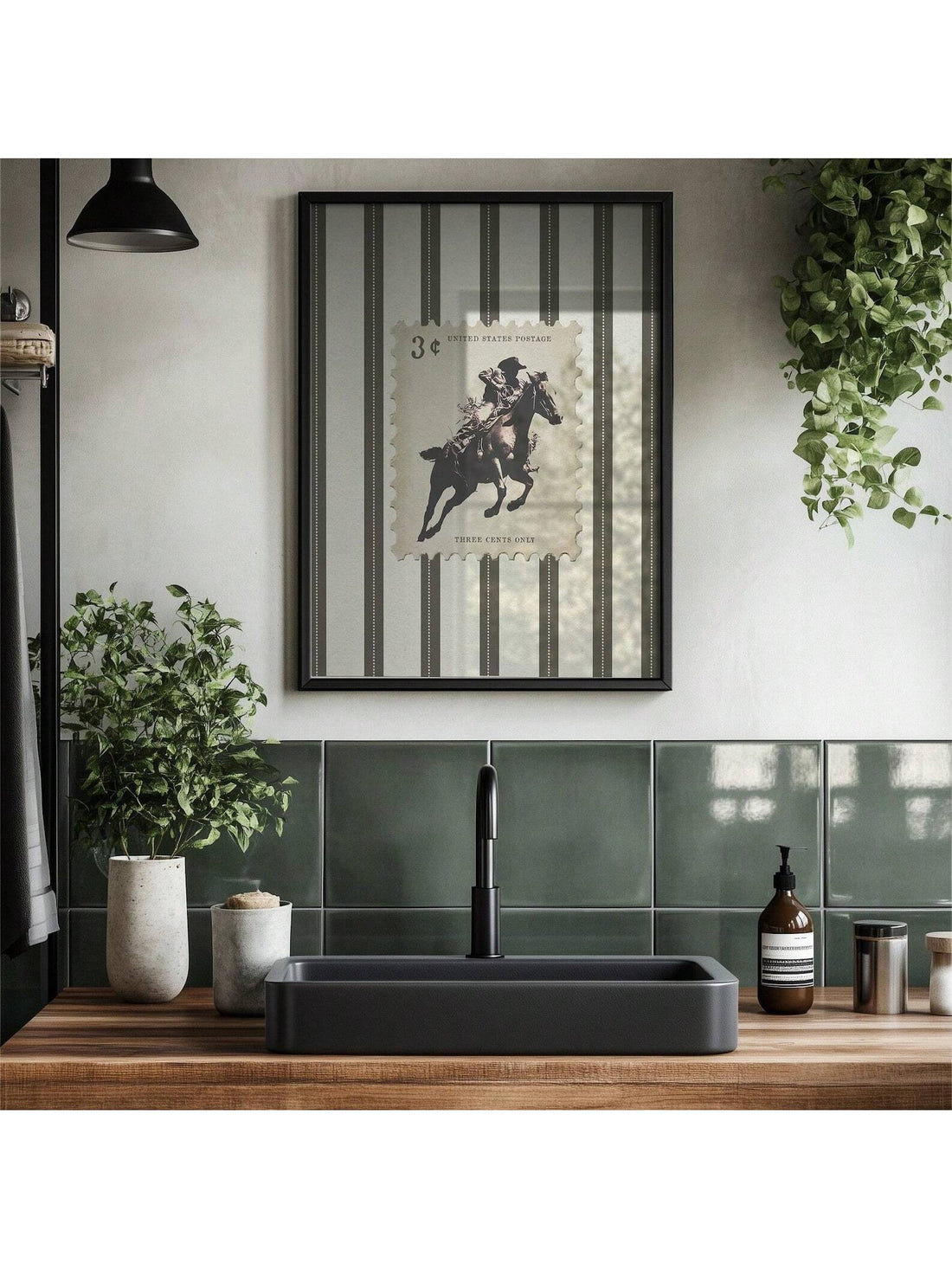 Bring the cowboy spirit into your home with this Vintage Striped Rodeo Wall Art. This playful canvas print captures the rugged charm of the west with bold stripes and a classic rodeo vibe, perfect for adding a touch of rustic fun to any room. Whether you’re a cowboy at heart or just love western décor, this art piece sparks adventure and warmth. Hang it up and let your walls do the talking!