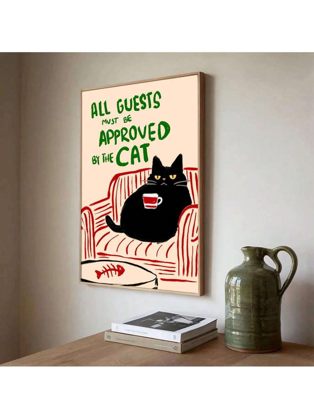 Earn the prestigious "Cat Approved" status with this minimalist canvas print! Perfect for cat lovers who understand that feline approval is the highest honor in any home. This playful wall art adds a touch of humor to your space while reminding everyone who really runs the household. Purr-fectly sized to catch compliments from both human and four-legged visitors.