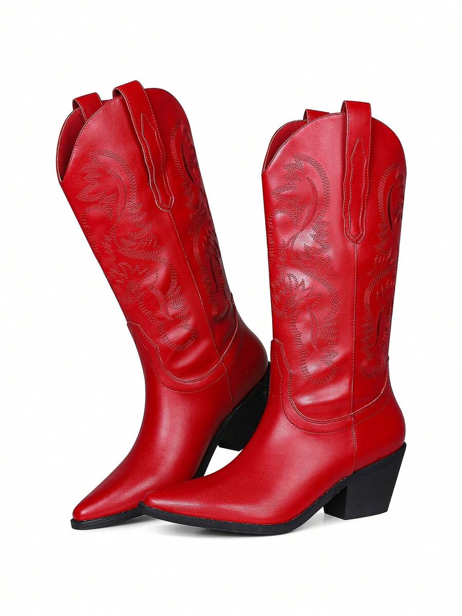 Color option view of Western Boots for Women – Vintage Cowgirl Style with Chunky Heels and Embroidery for western boot styling