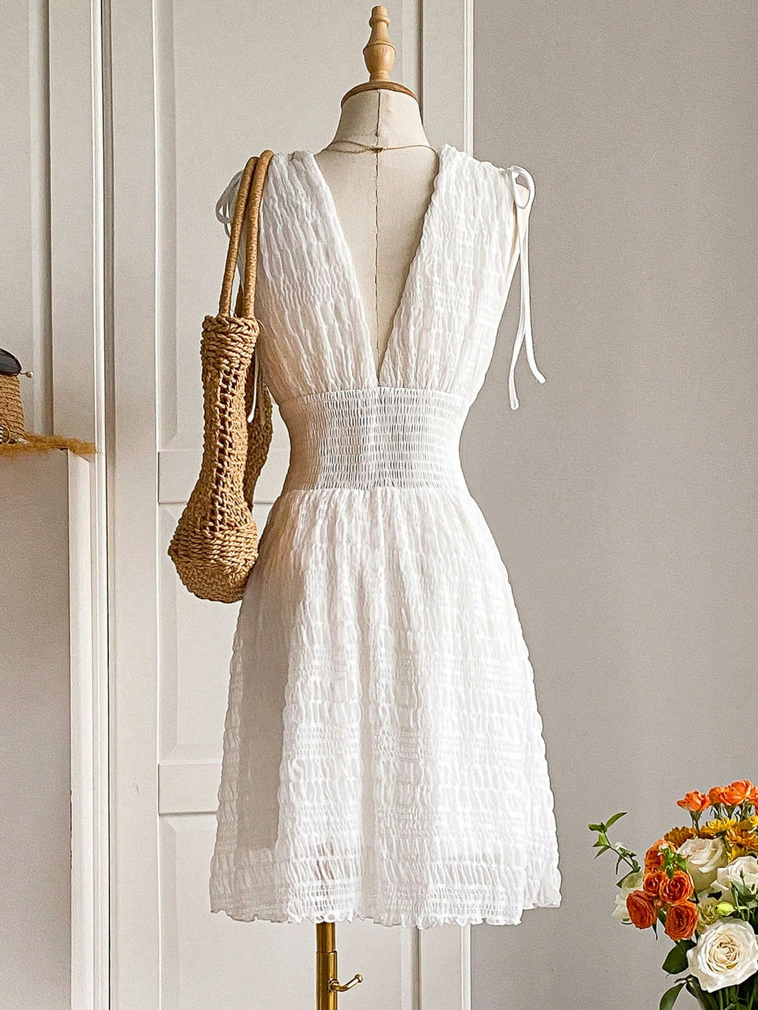 Breeze through summer days in this Deep Shirred Sleeveless Dress, designed for effortless vacation vibes. Its playful shirred detail adds a flirty touch, while the sleeveless cut keeps you cool and comfortable. Available in solid colors, it’s the perfect easygoing piece to mix and match for sunny adventures or casual strolls.