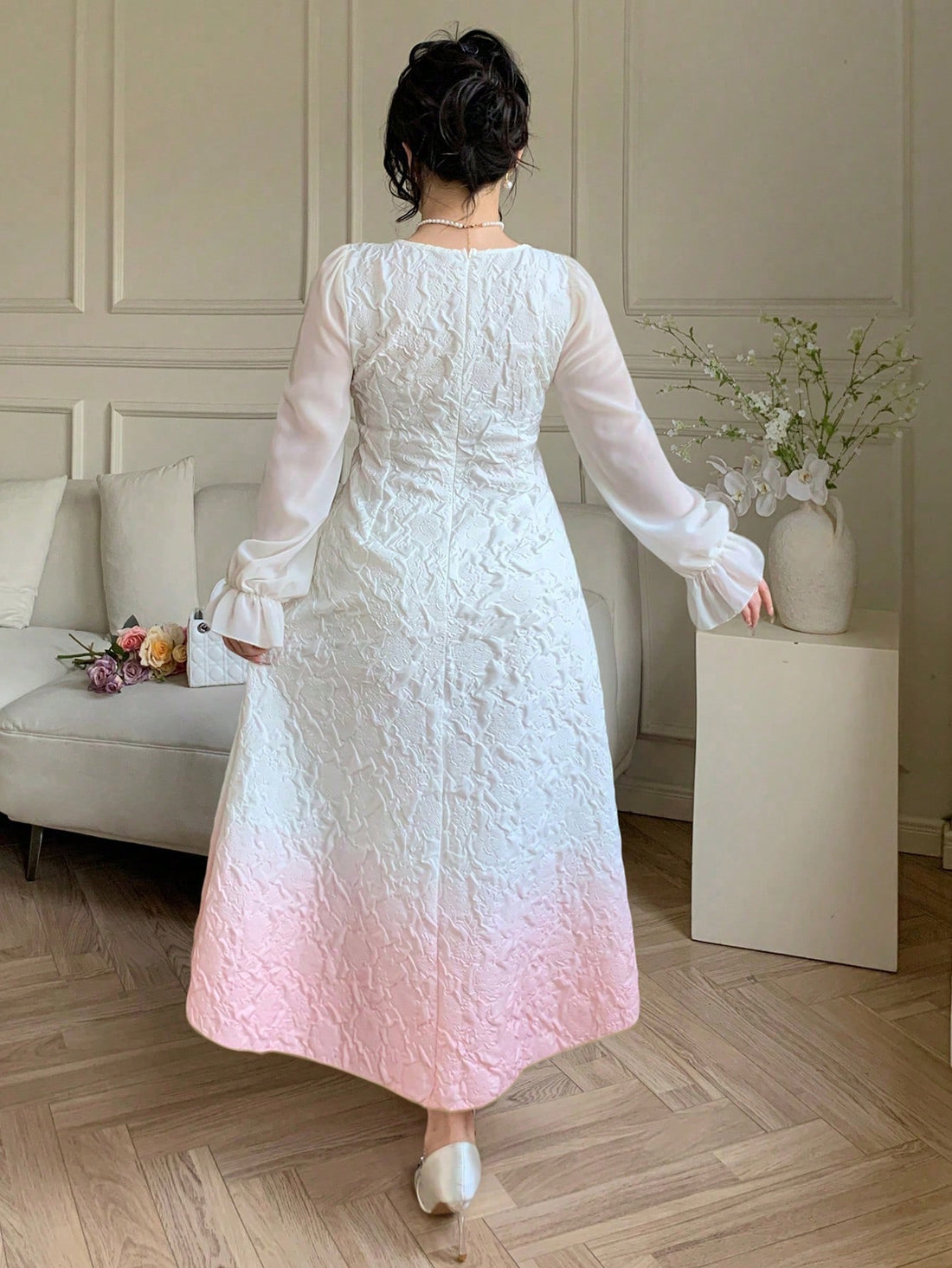 Make a statement at your graduation ceremony with this eye-catching plus size sun dress! The magical ombre effect transitions beautifully while 3D floral details add texture and dimension that catches the light as you move. Designed with curvy figures in mind, this playful yet elegant dress will have you feeling confident and looking fabulous on your big day. Perfect for twirling with your diploma!