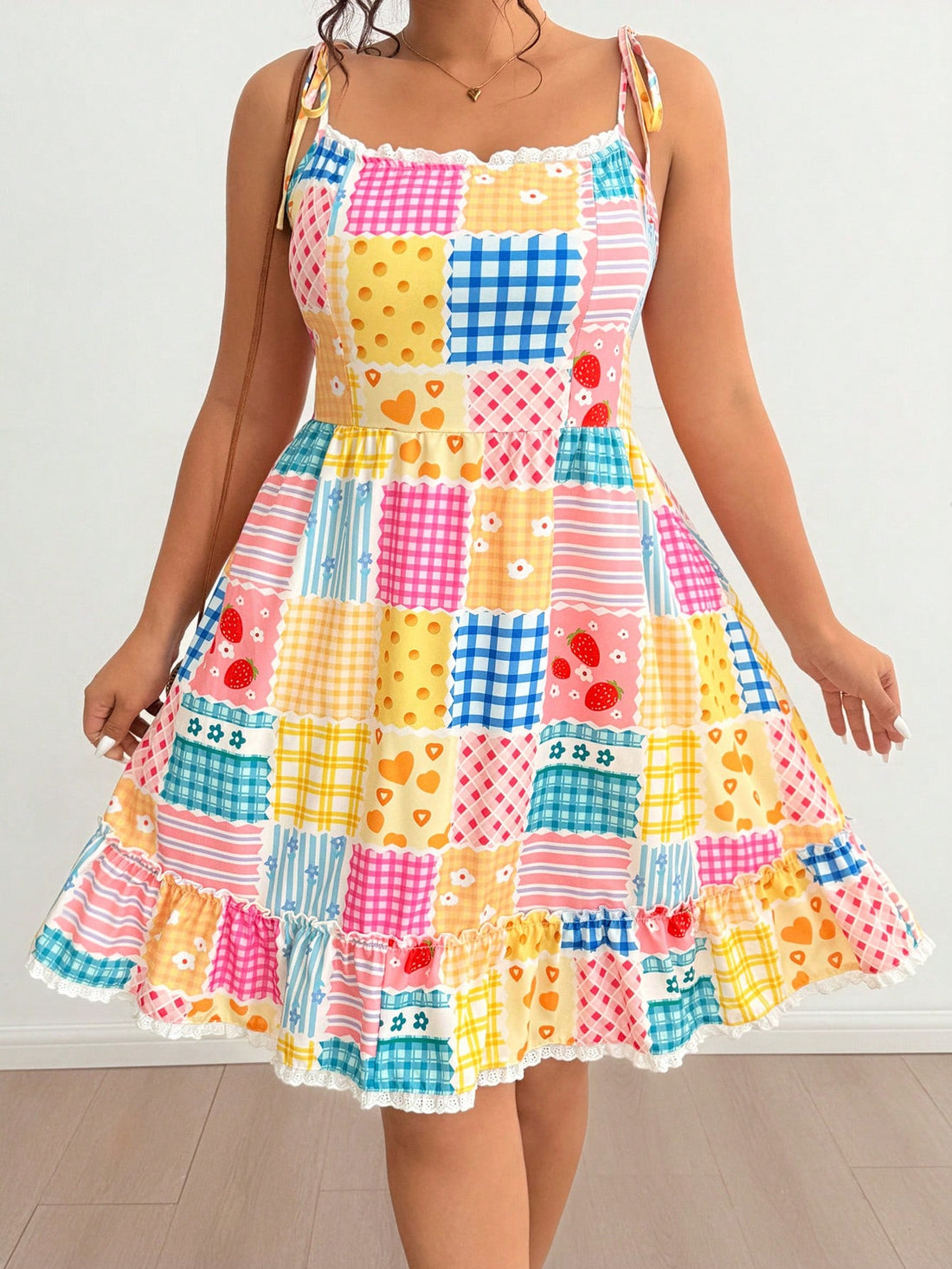 Celebrate your vibrant spirit with this Colorful Dopamine Print Plus Size Camisole Dress. Designed to flatter and brighten your day, its playful print and comfy fit make it a sweet, stylish choice for any occasion. Embrace fun fashion that feels as good as it looks!