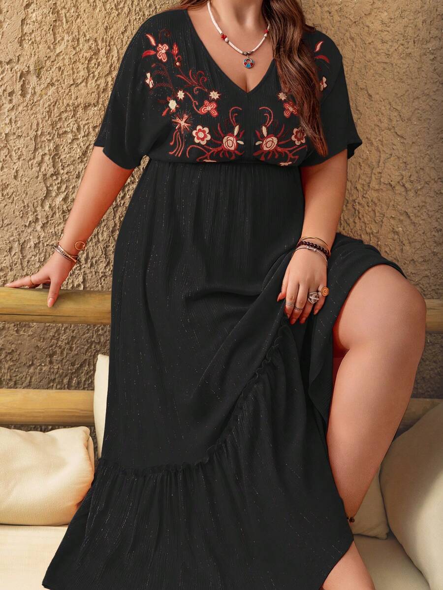 Step into sunshine and celebration with this Bohemian Plus Size Orange Floral Embroidery Dress. Perfect for Easter brunch, beach days, or dancing at music festivals, its vibrant embroidery and flowing silhouette bring joyful energy wherever you go. Designed to flatter curves with comfort and style, this dress lets you embrace your playful spirit in every lively gathering.