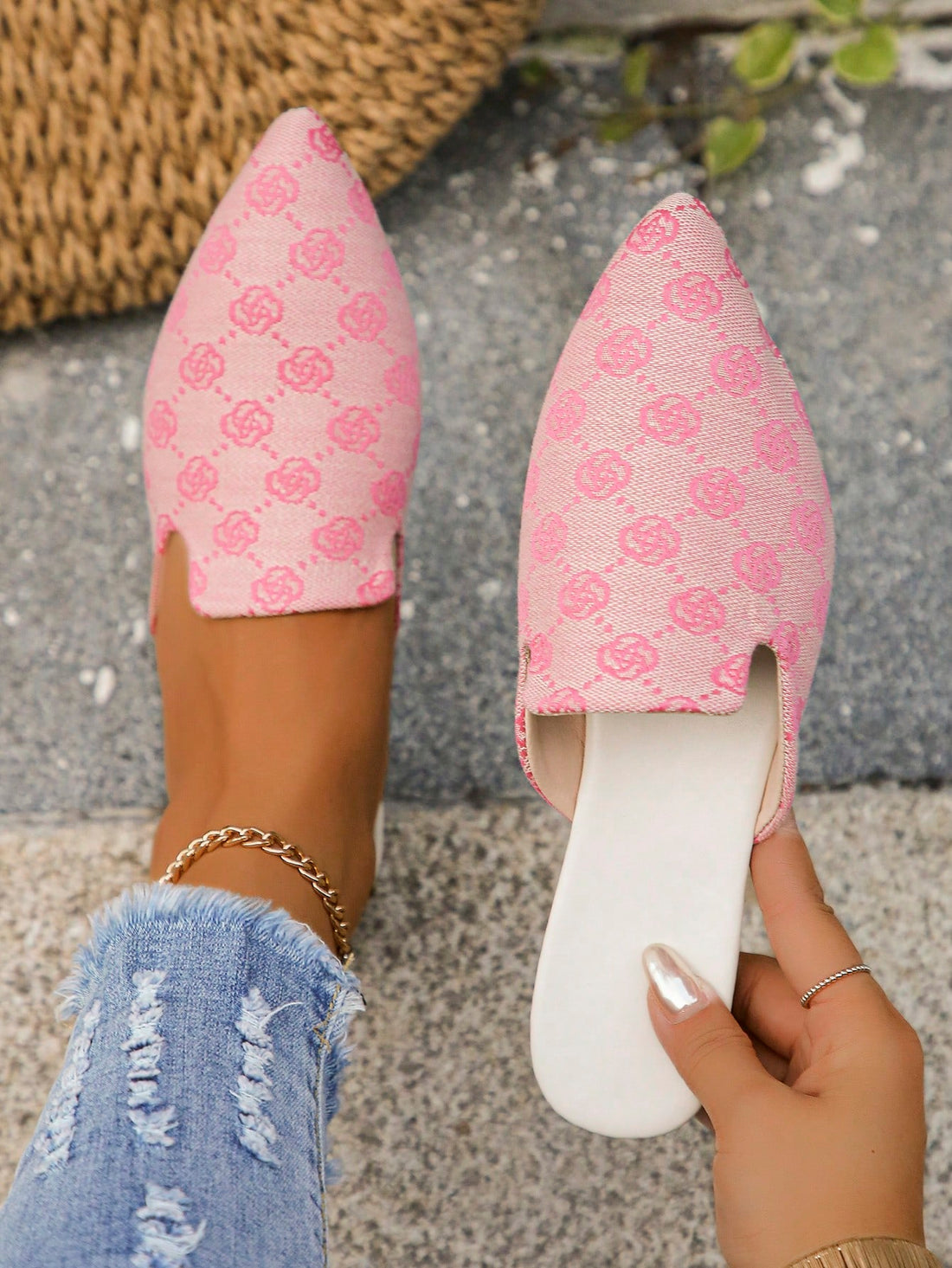 Step out in style with these light blue pointed toe slip-on loafers designed just for you! Perfectly comfy for all-day wear, their flat sole and plus-size fit make every step feel like a breeze. The sweet pattern adds a fun, casual touch to your outfit, making these loafers your new go-to for effortless charm and comfort.