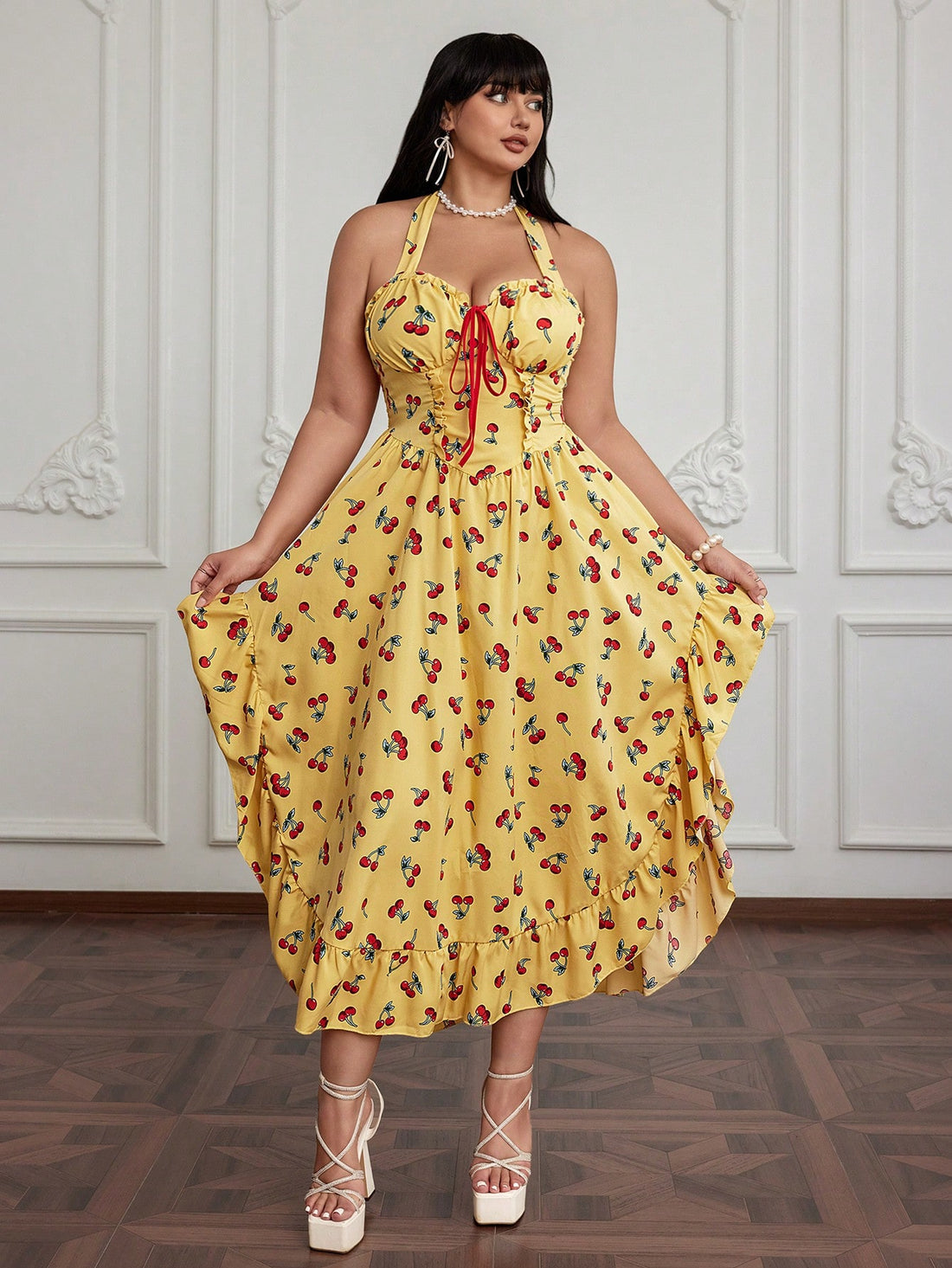 Embrace sunny days with this playful plus size summer dress featuring a vibrant cherry print and a flirty asymmetrical hem. Designed for effortless style and comfort, it’s perfect for twirling through warm afternoons or casual outings. Brighten your wardrobe with a fun, flattering look that celebrates your curves with charm and ease.