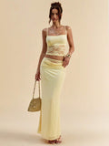 Side view of Chic and Comfortable Women's Casual Sleeveless Top & Mini Skirt Set for Summer Adventures for women co-ord styling