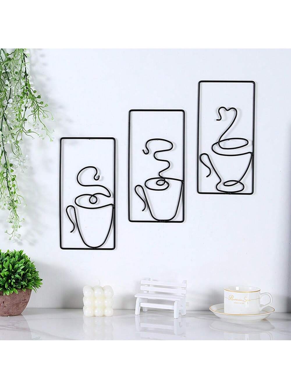 Add a splash of creativity to your space with this stylish 3-piece iron abstract art wall rack set. Perfect for organizing your kitchen essentials or showcasing your favorite decor, these racks combine art and function effortlessly. Their playful, abstract design turns any wall into a statement, making storage feel less like a chore and more like a fun expression of your style.