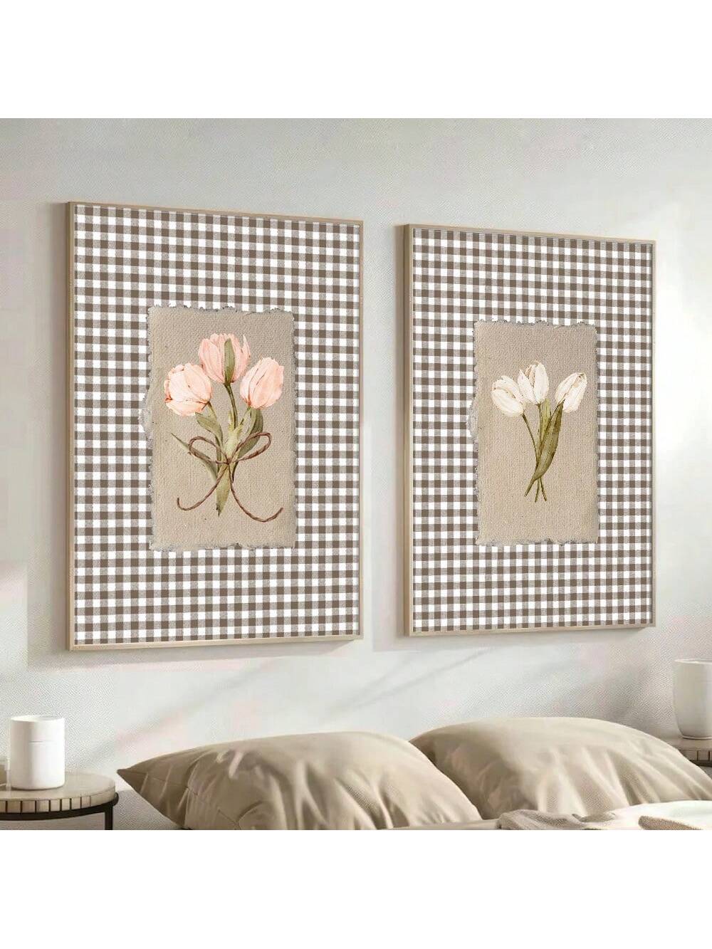 Add a splash of charm to your space with this Vintage Botanical Tulips Gingham Wall Art Set. Featuring minimalist floral prints adorned with classic gingham patterns, it’s the perfect playful touch for farmhouse and cottagecore decor lovers. These delicate tulip illustrations bring a fresh, whimsical vibe that brightens any room with vintage elegance and cozy cheer.