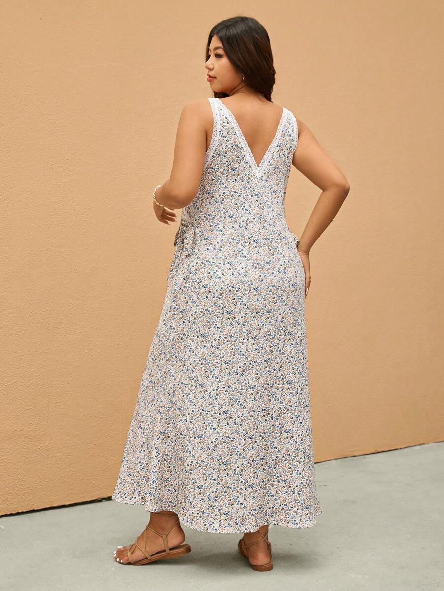 Step into effortless style with this Chic Plus Size Floral Lace Patchwork Dress. Featuring delicate lace details and a playful floral patchwork design, it ties at the side for a flirty, adjustable fit. Perfect for relaxed vacation days, it offers comfort without sacrificing charm—get ready to turn heads while feeling fabulous!