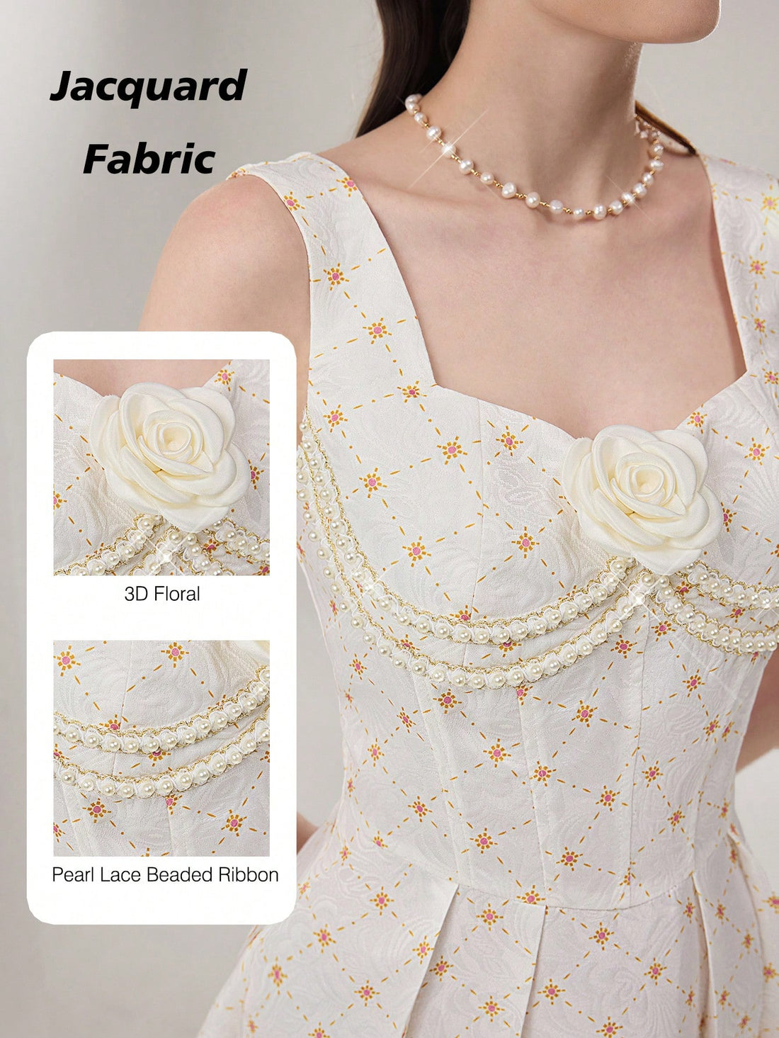 Step into the spotlight with this Elegant 3D Floral Faux Pearl Sleeveless Dress. Delicately adorned with 3D floral accents and shimmering faux pearls, it brings a playful charm to your birthday celebrations or formal events. The sleeveless design keeps things light and breezy, making it your perfect partner for dancing and fun all night long. Celebrate your special moments with a dress as unforgettable as you are!