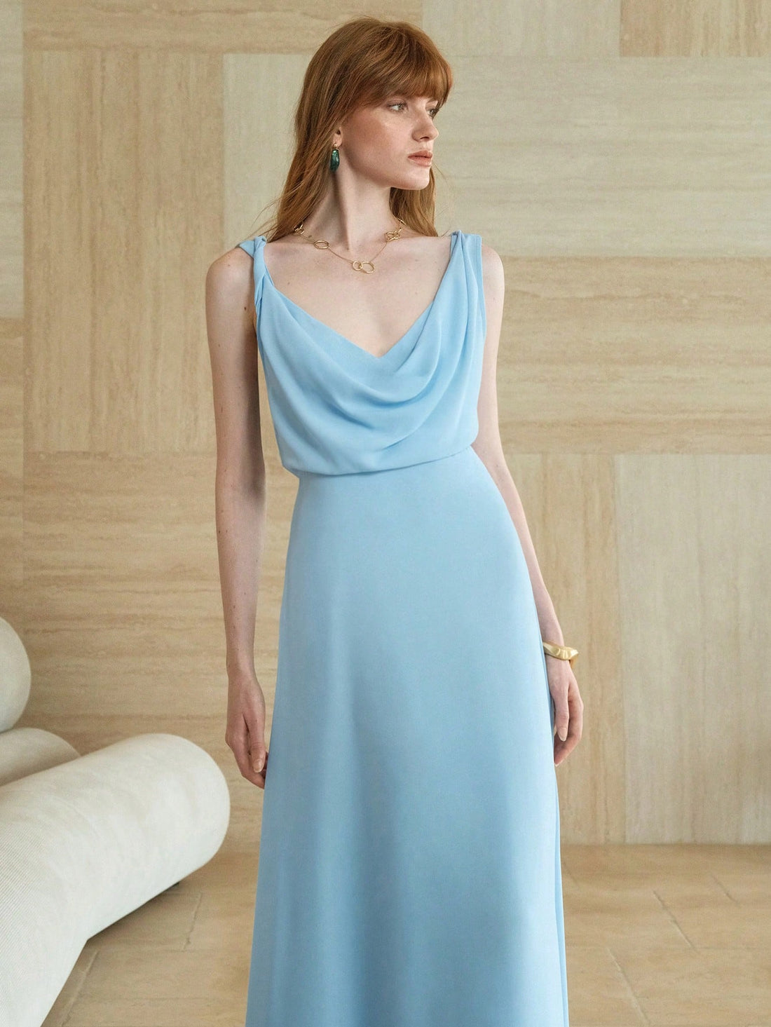 Step into summer with this playful baby blue chiffon dress, featuring an elegant asymmetrical hem and a daring backless design. Its light, flowing fabric keeps you cool while the old money style adds a touch of timeless sophistication. Perfect for sunny days and breezy evenings, this gown effortlessly blends charm and comfort for your next special occasion.