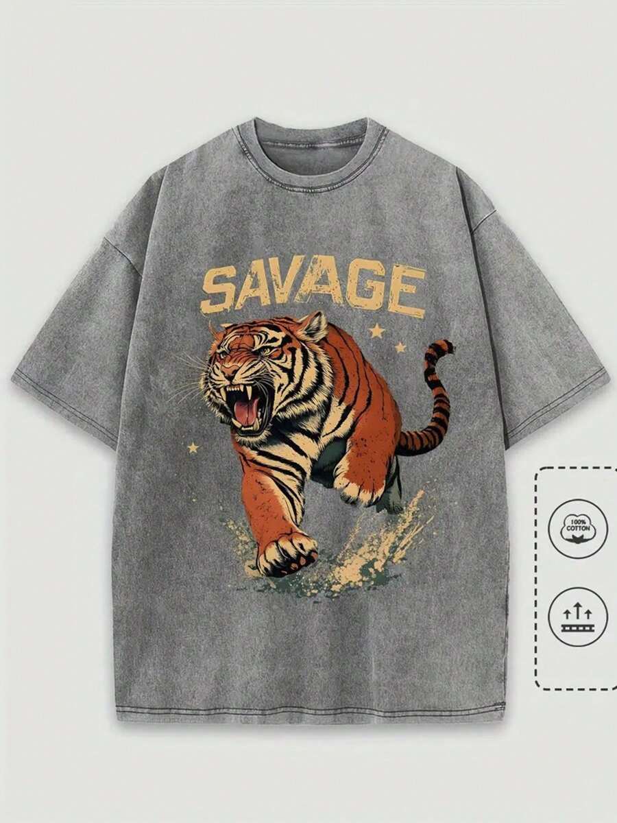 Unleash your wild side with this Creative Tiger Print Summer T-Shirt! Made from soft cotton, it’s perfect for outdoor adventures or just lounging in style. The bold tiger design adds a playful roar to your wardrobe, making it a fun gift for anyone who loves a bit of fierce fashion. Stay cool, comfy, and creatively bold all summer long!