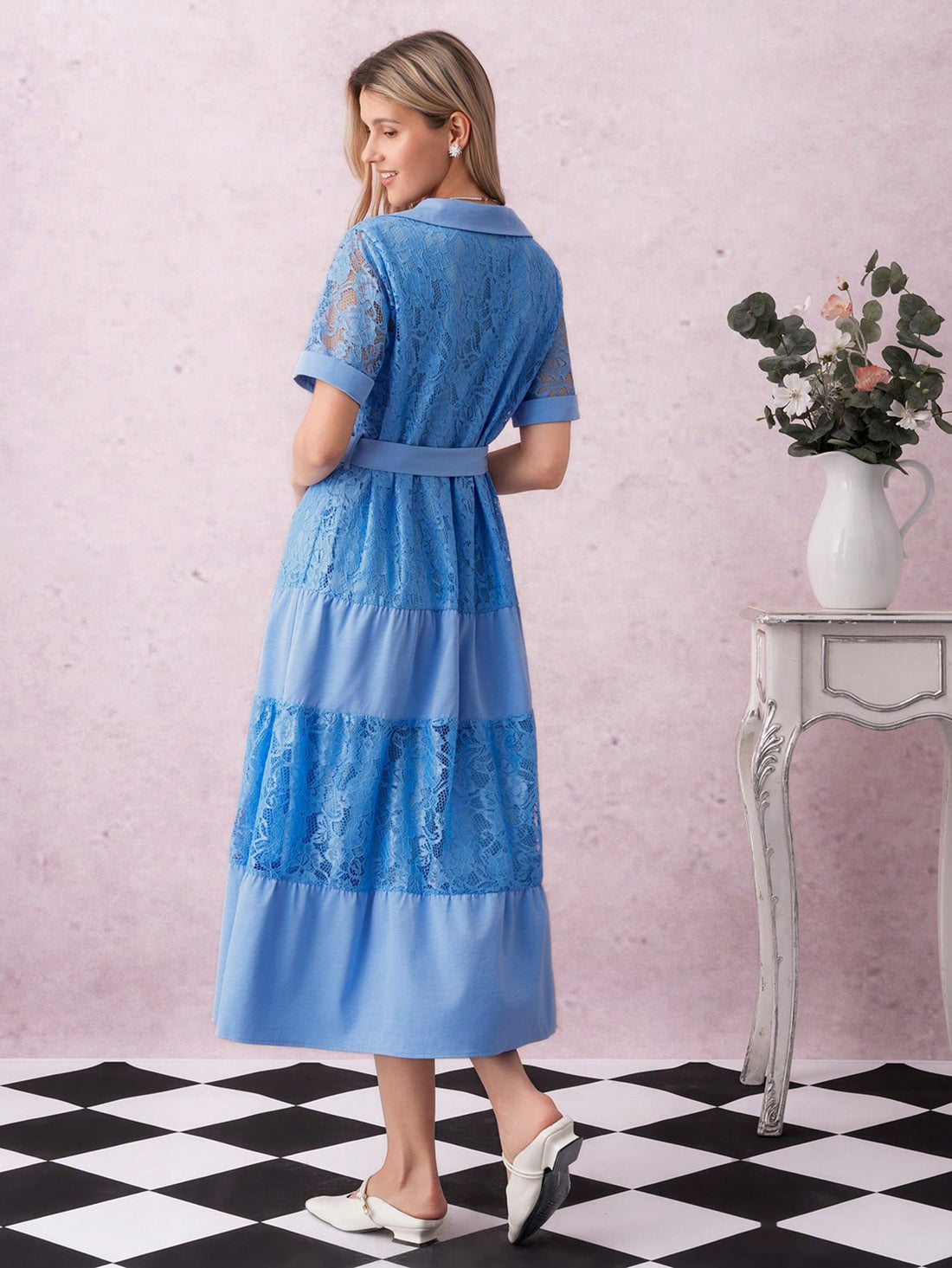 Step into summer with this Elegant Blue Lace High Waist Long Dress designed to turn heads. Its delicate lace and flattering high waist create a silhouette that dances with every breeze. Perfect for sunny days or moonlit nights, this dress adds a touch of whimsy and charm to your warm-weather wardrobe. Let your style bloom effortlessly!