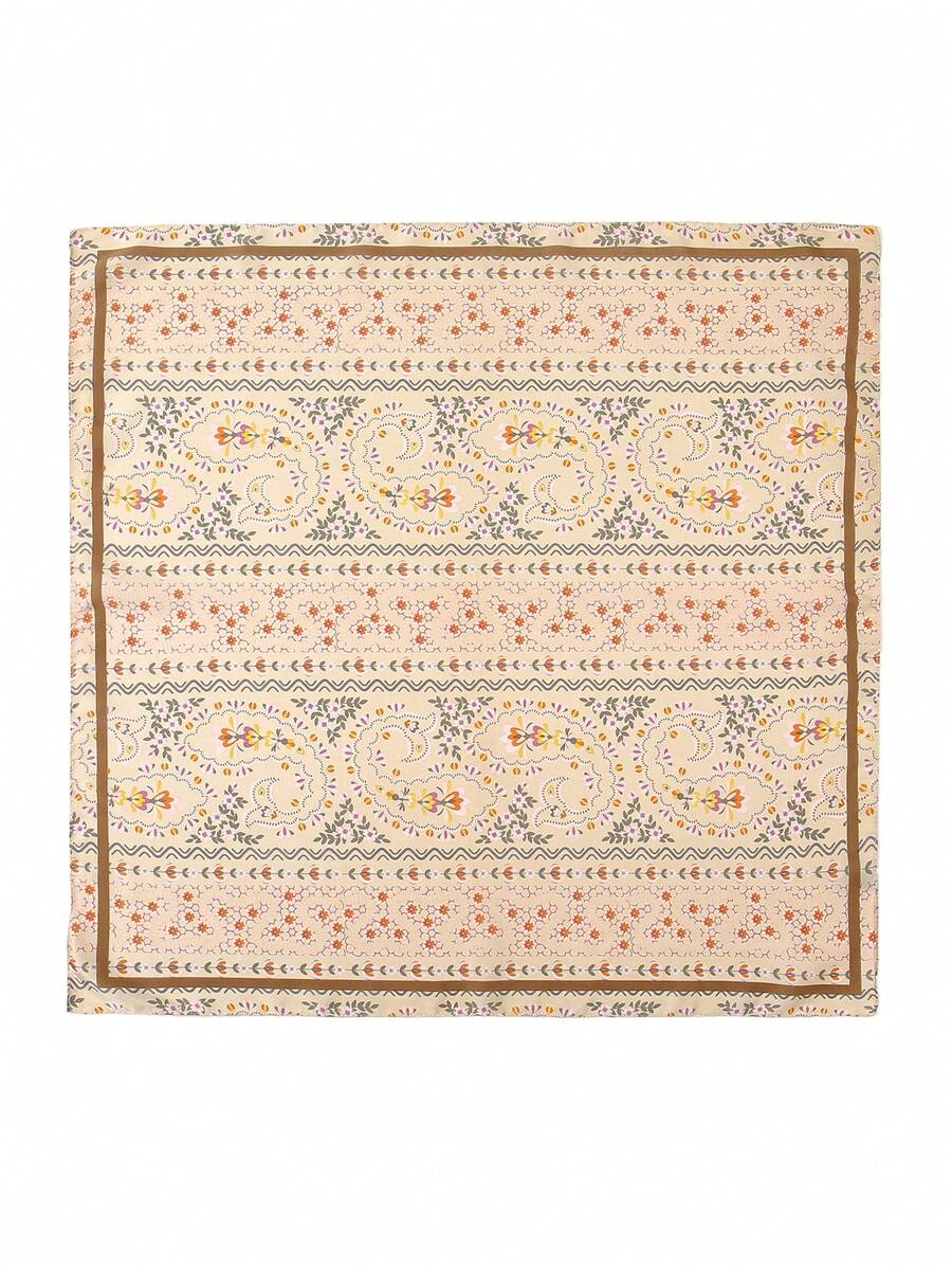 Elevate your spring wardrobe with this chic 70cm printed square scarf. Crafted for versatility, it works as a classic bandana, neck wrap, or hair accessory. The vibrant print adds instant personality to any outfit, while the generous square cut offers endless styling possibilities. Perfect for layering over dresses, tying around your bag, or wearing as a headscarf. Lightweight and easy to care for, this essential accessory transitions seamlessly from casual to polished looks. 