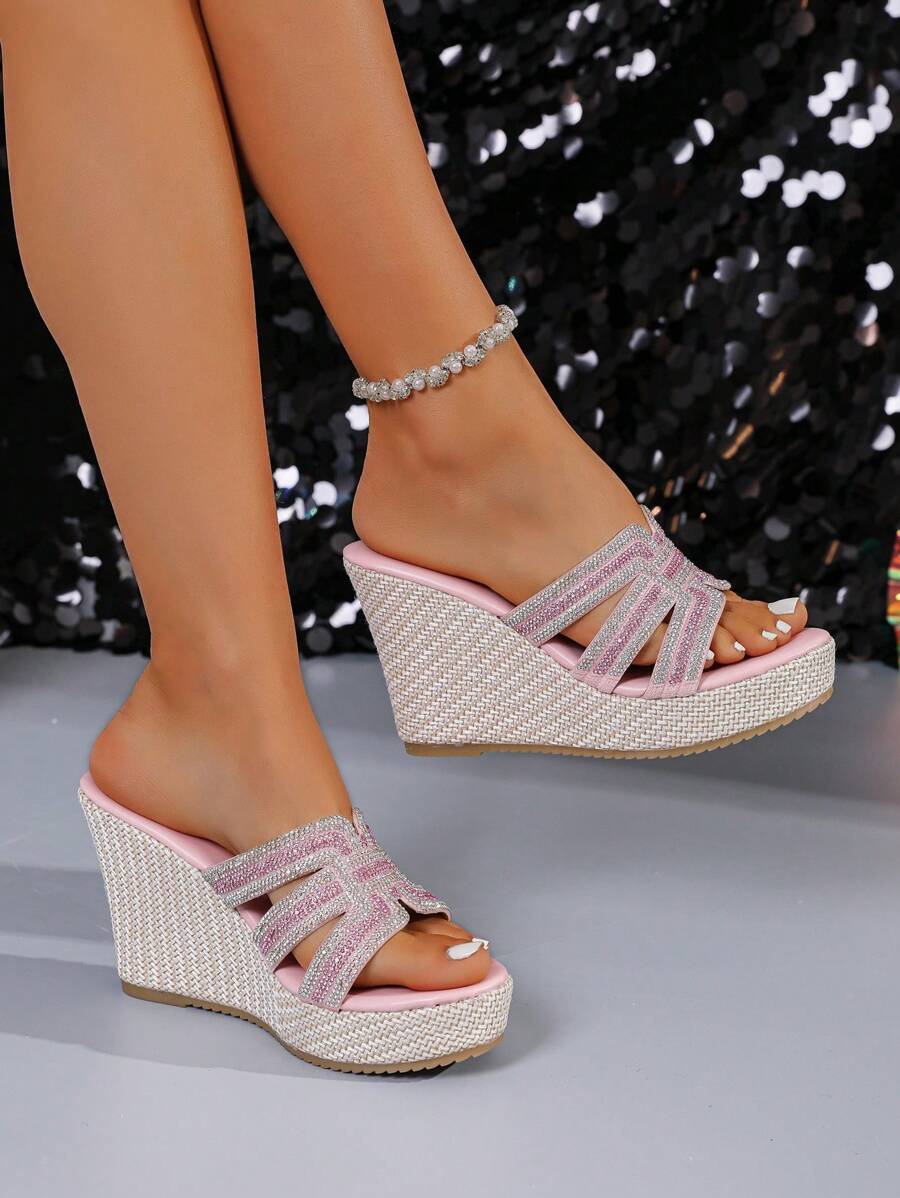 Step into summer fun with these stylish blue platform wedge sandals, sparkling with rhinestone embellishments. Perfect for adding a playful, bohemian touch to your beach look, their comfortable wedge design lifts your style while keeping you steady on sandy shores or city streets. Embrace vibrant vibes and effortless charm wherever you go!