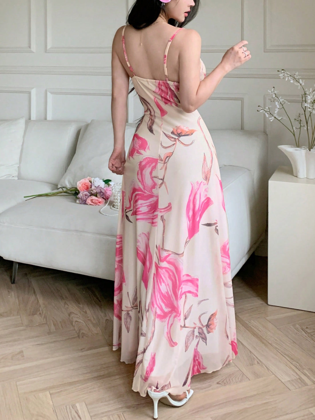 Elevate your summer wardrobe with this flirty mesh print cami slip dress! The draped neckline adds a touch of elegance while the ruched waist creates a flattering silhouette that hugs in all the right places. Perfect for beach days, brunches, or dancing the night away – this versatile piece brings the fun to any occasion!