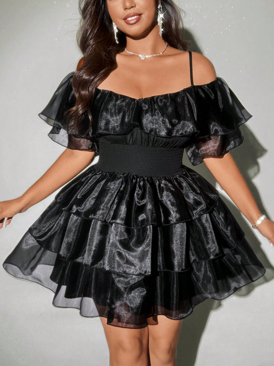 Step out in style with this Plus Size Solid Color Mesh Waist Dress, designed to flatter your curves while keeping things fun and fashionable. The breathable mesh waist adds a touch of elegance and a hint of allure, making it perfect for any occasion where you want to shine. Comfortable, chic, and effortlessly playful, this dress is your new go-to for turning heads and feeling fabulous.