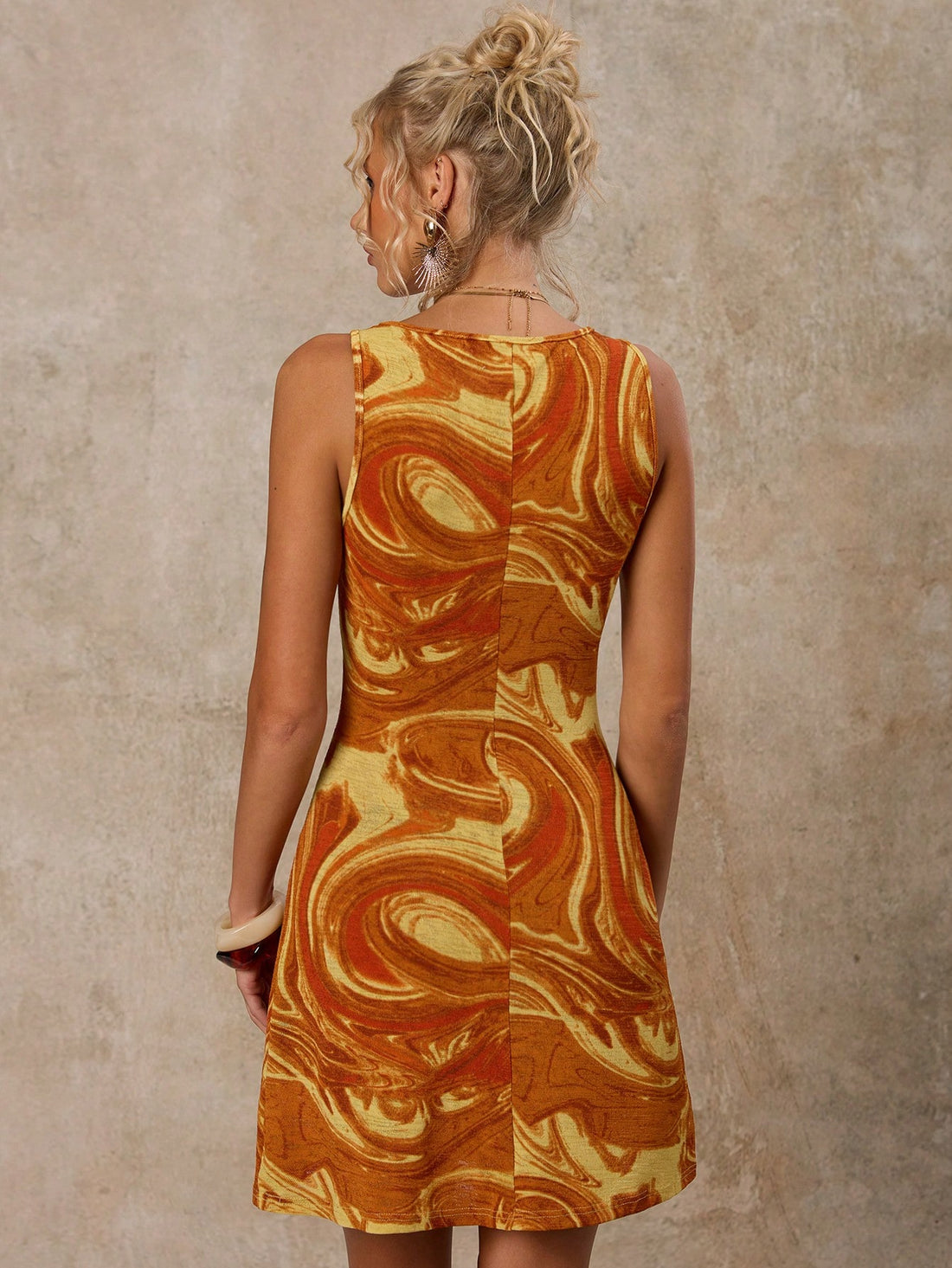 Step into summer with this playful sleeveless A-hem dress designed to move with you. Its stretchy fabric ensures comfort whether you're dancing at prom, strolling along the beach, or enjoying a casual day out. Flowy and flattering, this dress adds a breezy charm to any occasion.