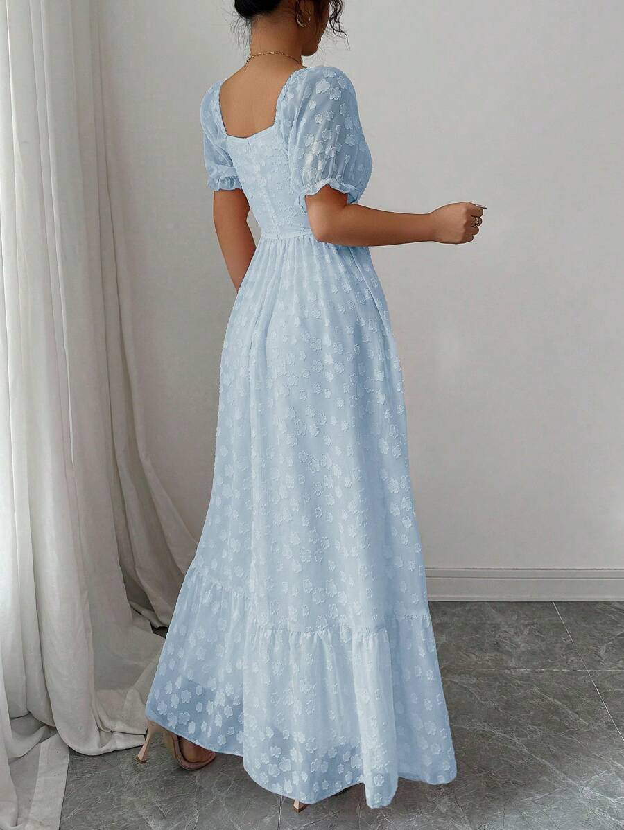 Twirl into summer with this charming midi dress that captures effortless French elegance. Featuring delicate ruffles and a gracefully flared silhouette, the short sleeves keep things breezy while the midi length offers sophisticated coverage. Perfect for garden parties, casual brunches, or those days when you want to feel put-together without trying too hard. The playful ruffle details add movement and personality to every step. Slip it on and let the good vibes flow.