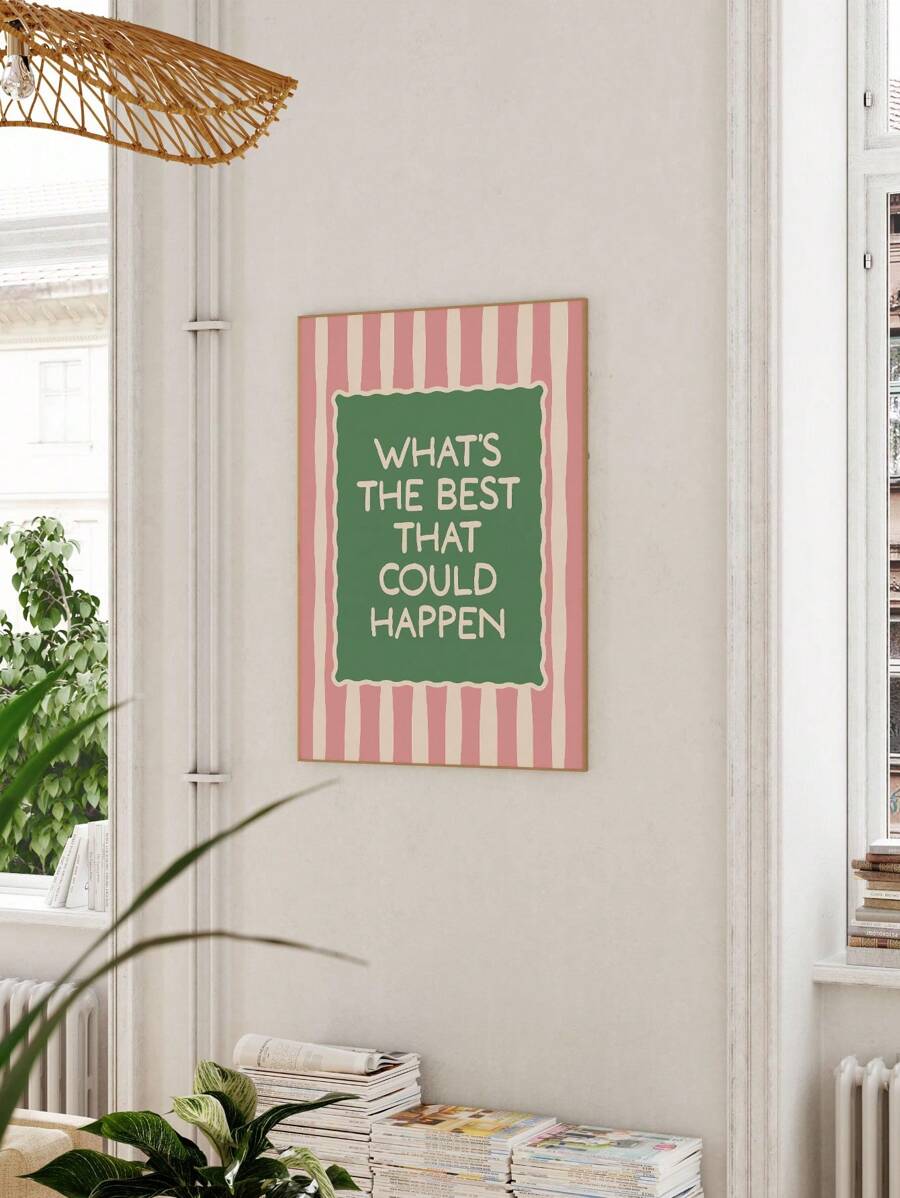 Add a splash of nostalgic charm with this Vintage Pink Y2K Motivational Canvas Wall Art. Designed to brighten girls' bedrooms and college dorms, this frameless poster is super easy to hang and instantly uplifting. Its playful pink hues and encouraging message bring positive vibes and a retro twist to any space, making motivation fun and effortlessly stylish.