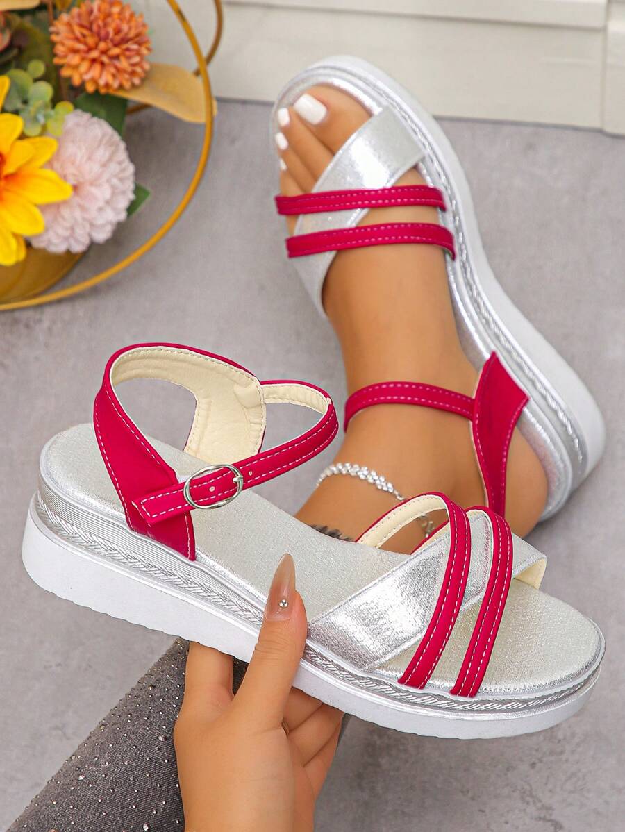 Step into summer fun with these Trendy Color Block Platform Wedge Sandals! Perfect for beach weddings and outdoor events, their vibrant color blocks add a playful pop to any outfit. The platform wedge offers stylish height and comfortable support, letting you dance all day and night with ease. Brighten your sunny days with these must-have sandals that blend fashion and comfort effortlessly.