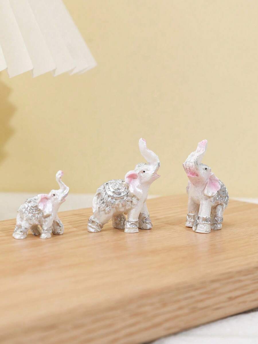 Final angle of mini elephant figurine set for home accents