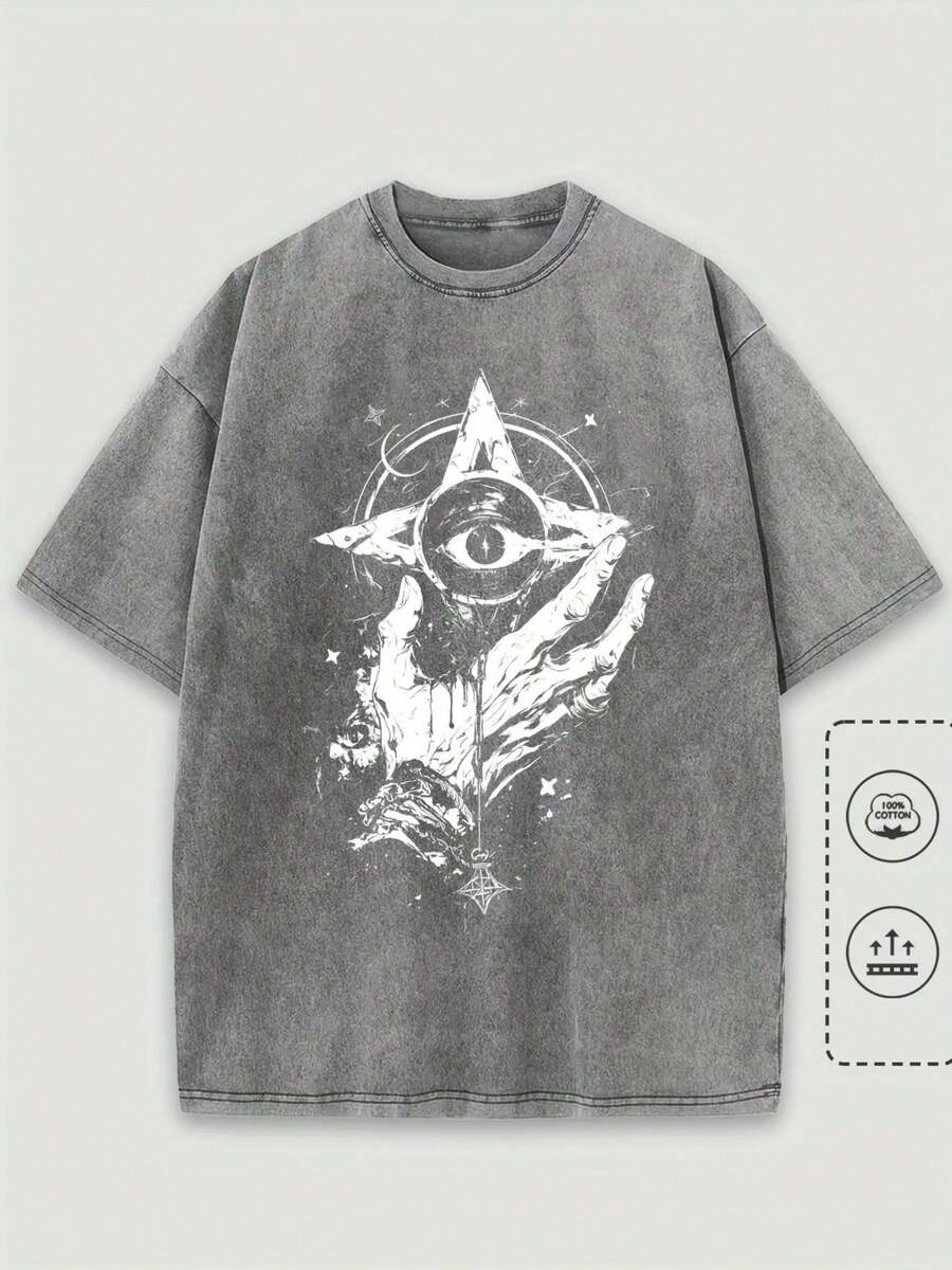Embrace summer vibes with this playful Retro Mysterious Eyes & Stars T-Shirt. Crafted from soft, breathable cotton, it keeps you cool during all your outdoor adventures. The quirky eye and star print adds a fun, mysterious twist to your casual look, making it perfect for sunny days filled with fun and curiosity.