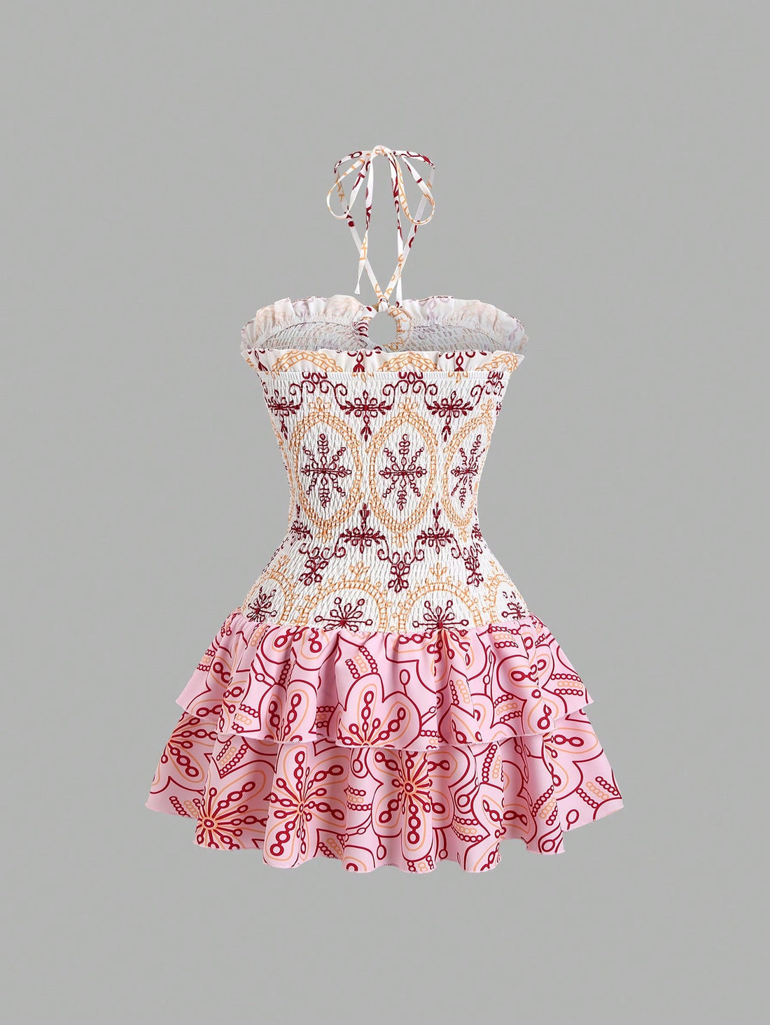 Step into romance with this playful halter mini dress featuring a charming ruffled neckline. Perfect for vacation days and sunset strolls, its flirty silhouette and lightweight fabric keep you comfortable and stylish. Embrace effortless elegance and let your carefree spirit shine in this delightful dress made for memorable moments.