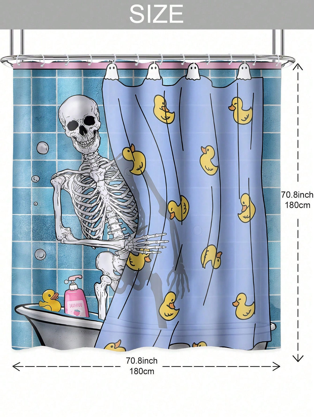 Add a spooky twist to your bathroom with this Funny Blue Skull Shower Curtain Set. Featuring bold blue skulls with a playful gothic vibe, it brings a fun, eerie charm to your space. Durable and easy to clean, this set transforms your shower into a quirky horror haven that’s sure to make guests smile. Perfect for those who love a mix of humor and dark decor!
