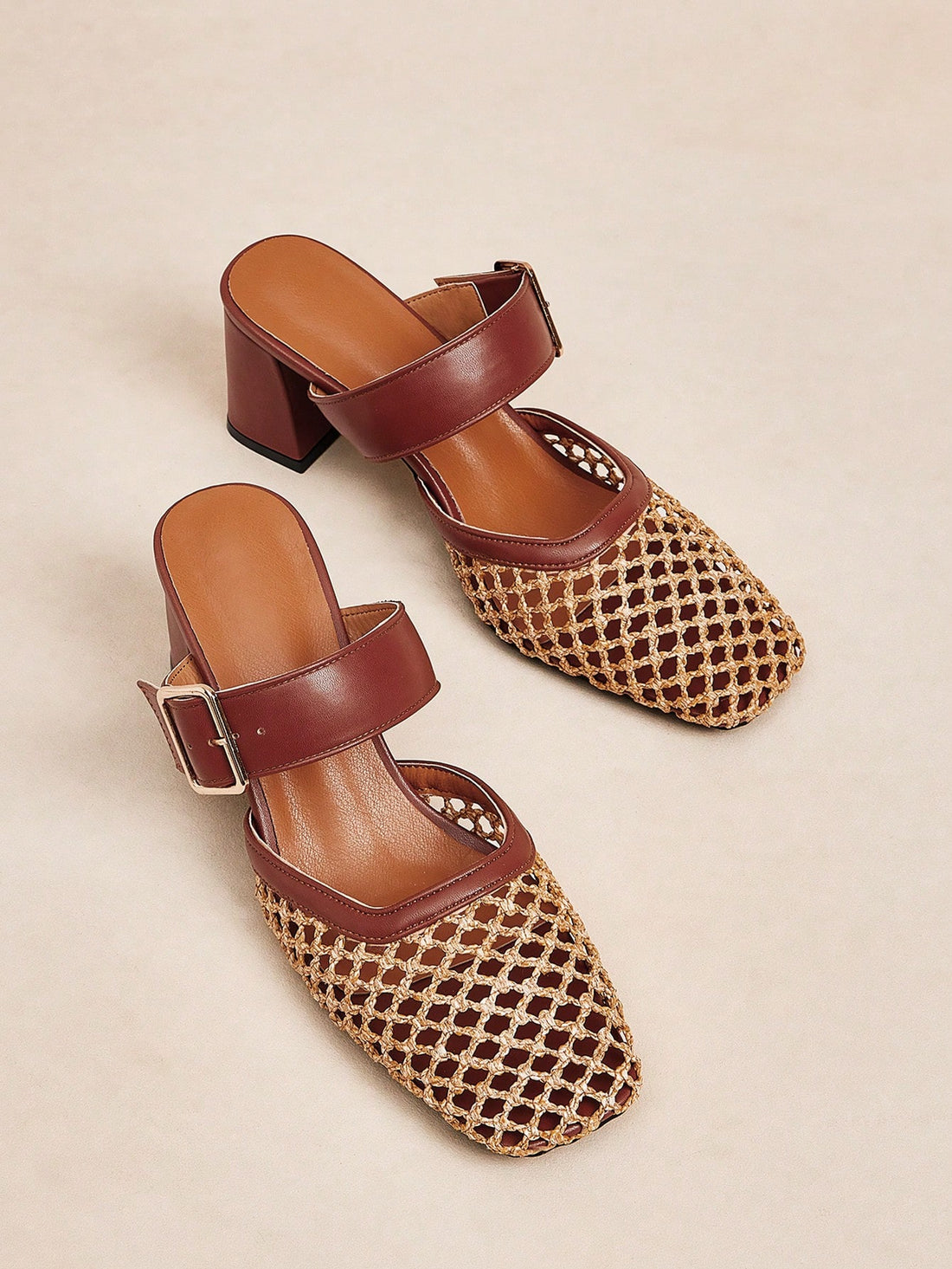 Step out in style with these playful brown woven hollow high heels designed to turn heads. Their unique woven pattern adds a chic twist, while the hollow design keeps your feet cool and comfortable. Perfect for adding a fun, fashionable edge to any outfit, these pumps blend elegance with a touch of whimsy for your next night out or special occasion.