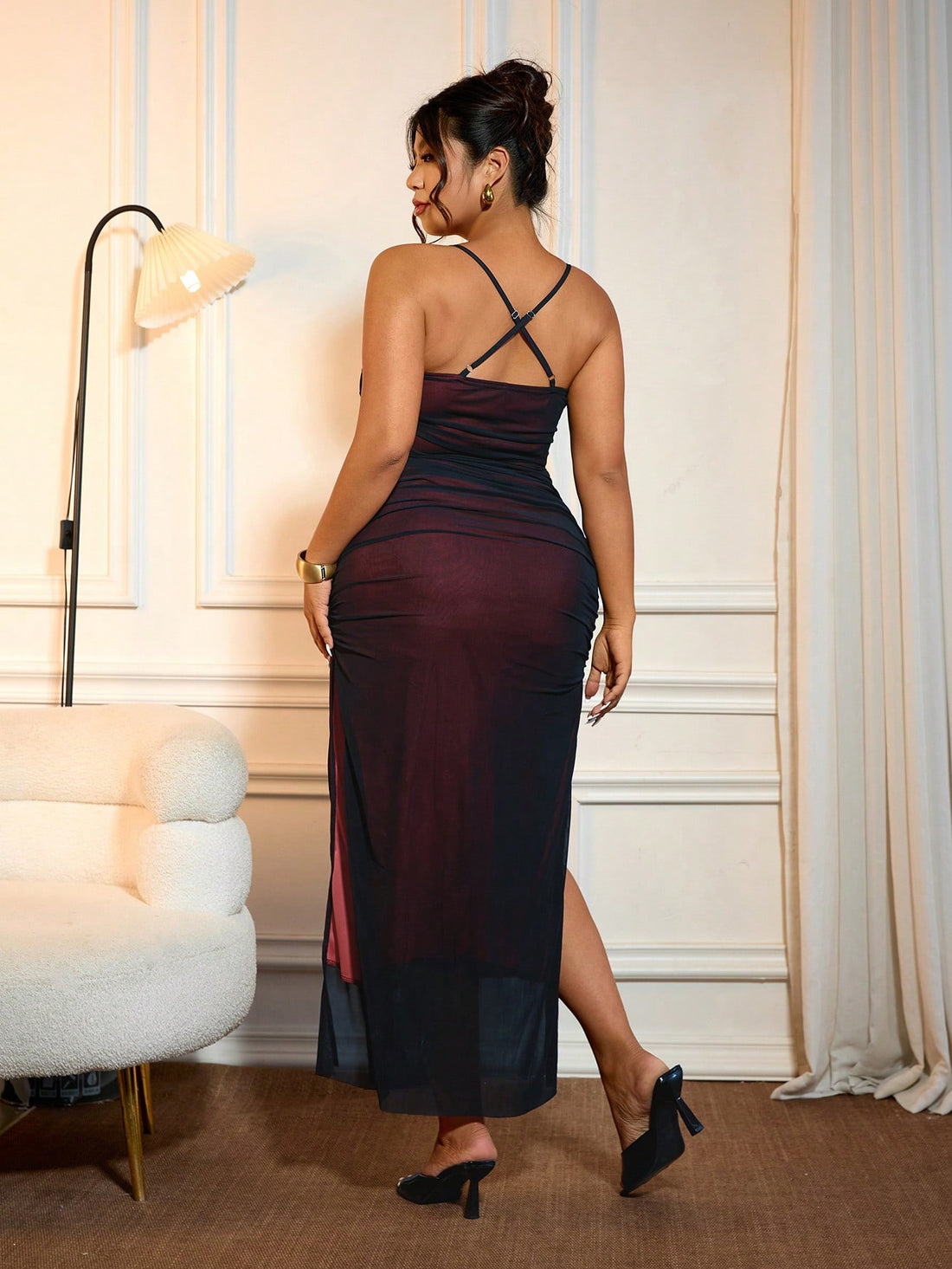 Turn heads effortlessly in this Elegant Plus Size Sleeveless Sheer Backless Bodycon Evening Dress. Designed to hug your curves beautifully, its sheer back adds just the right touch of daring, while the sleeveless cut keeps you cool and confident all night. Perfect for making a statement at any evening event, this dress combines comfort and glamour with a playful flair. Get ready to dance, dazzle, and own the night!