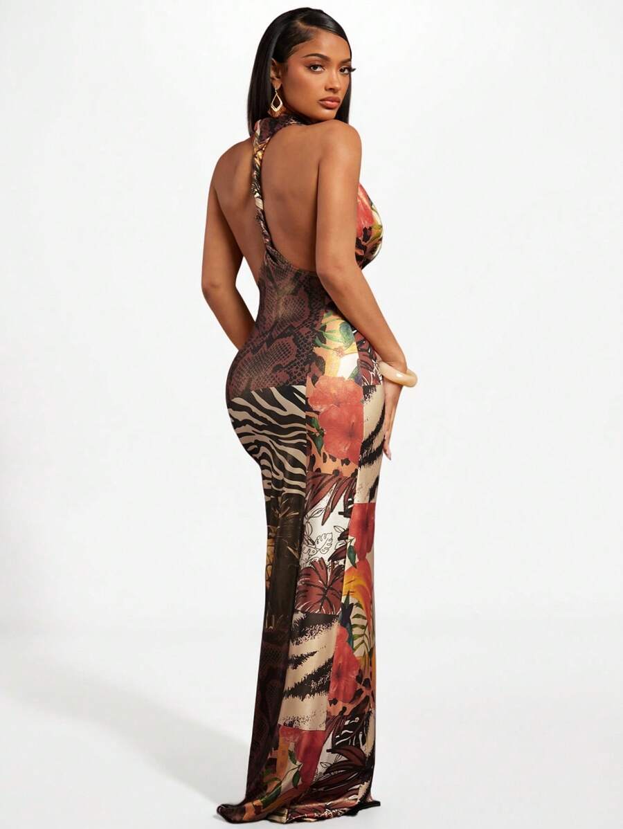 Step into the spotlight with this Elegant Animal Print Floral Swing Dress, perfect for vacations, weddings, and all your special moments. Its playful mix of bold animal patterns and delicate florals creates a fun, flirty vibe that moves beautifully with every step. Lightweight and breezy, it keeps you comfortable while turning heads wherever you go. Embrace your wild side with a touch of floral charm!