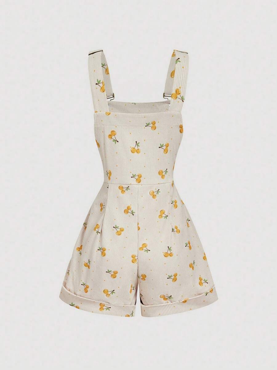 Adorable cherry-red corduroy crop overalls with adjustable suspender straps and a flattering high-waist silhouette. Features contrast lace detailing, functional pockets, and button closures for an effortlessly chic look. The sleeveless design and short length make these perfect for casual wear and home styling. Crafted from 100% polyester corduroy with a structured, non-stretch fabric that holds its shape. Machine washable for easy care. Ideal for adding a playful, vintage-inspired touch to your everyday 
