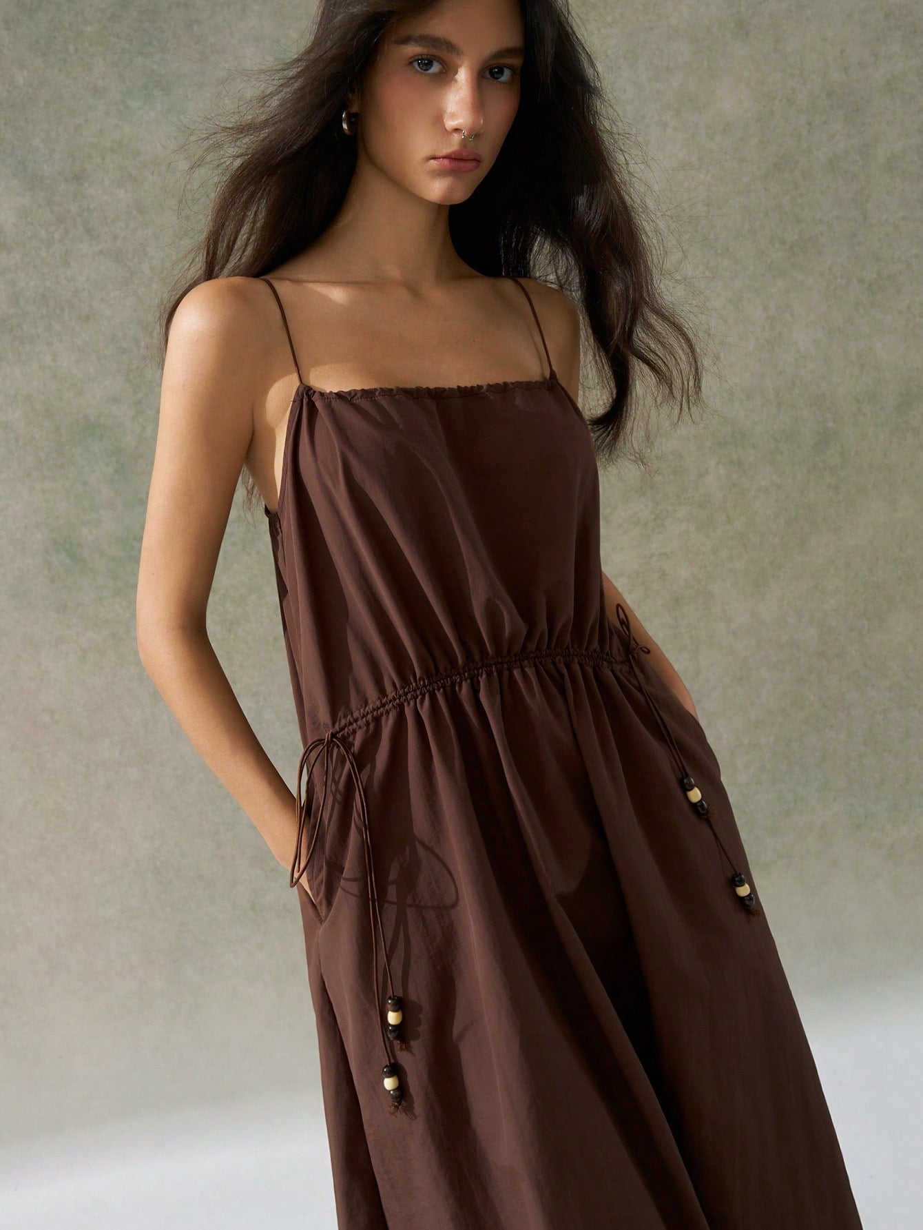 Trendy Minimalist Brown Suspender Dress for Festivals, Parties, and Ba –  Canary Houze