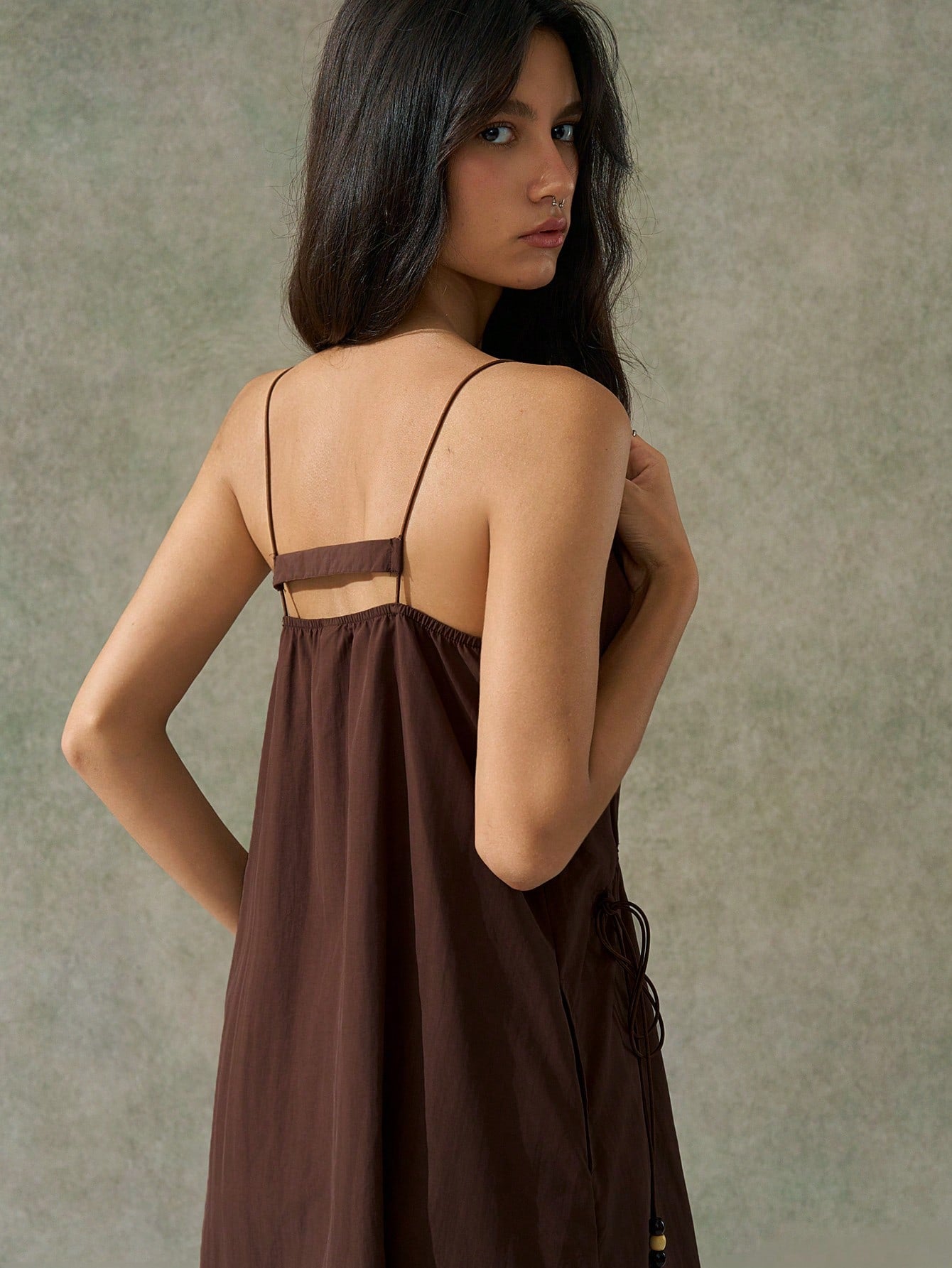 Trendy Minimalist Brown Suspender Dress for Festivals, Parties, and Ba –  Canary Houze