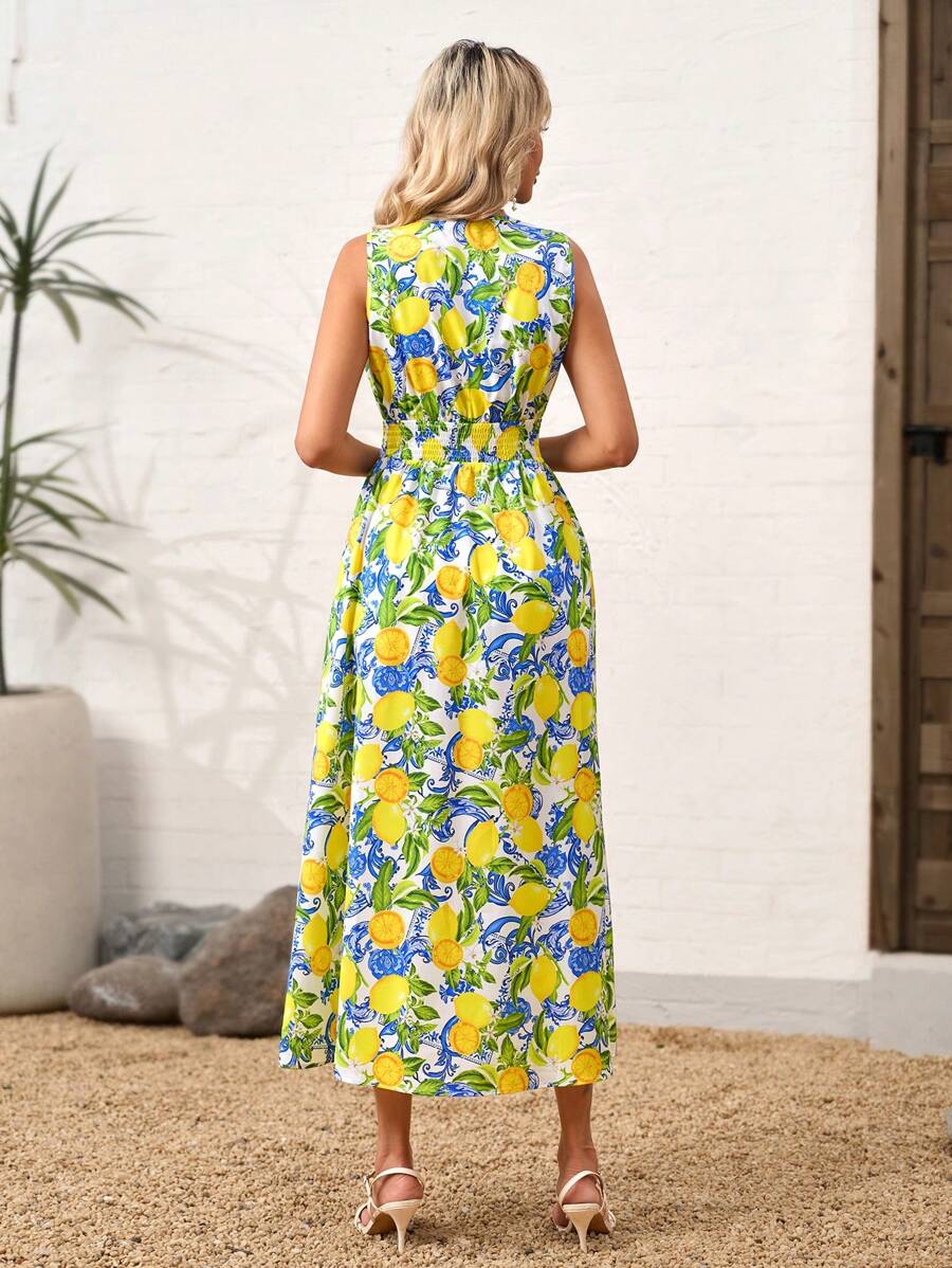 Brighten your sunny days with this Fresh Lemon Print V-Neck Flared Dress! Its lively lemon pattern and flared silhouette bring fresh, cheerful vibes perfect for summer vacations or everyday fun. Lightweight and breezy, it keeps you cool while turning heads wherever you go. Whether you’re strolling the boardwalk or sipping lemonade on your porch, this dress adds a playful pop of sunshine to your wardrobe.