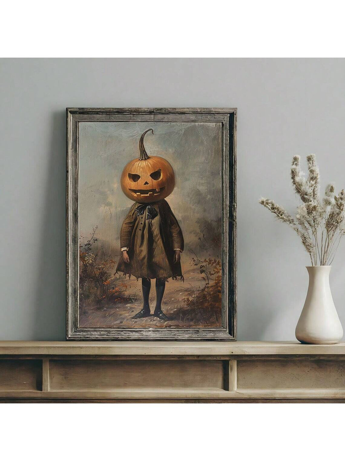 Add a spooky twist to your space with this Chic Gothic Pumpkin Head Wall Art Poster. Perfect for modern fall and Halloween vibes, this unframed canvas print brings a stylish edge with its dark, playful design. Easy to pair with any décor, it’s sure to be a conversation starter throughout the season. Embrace autumn’s eerie charm with a touch of gothic flair!