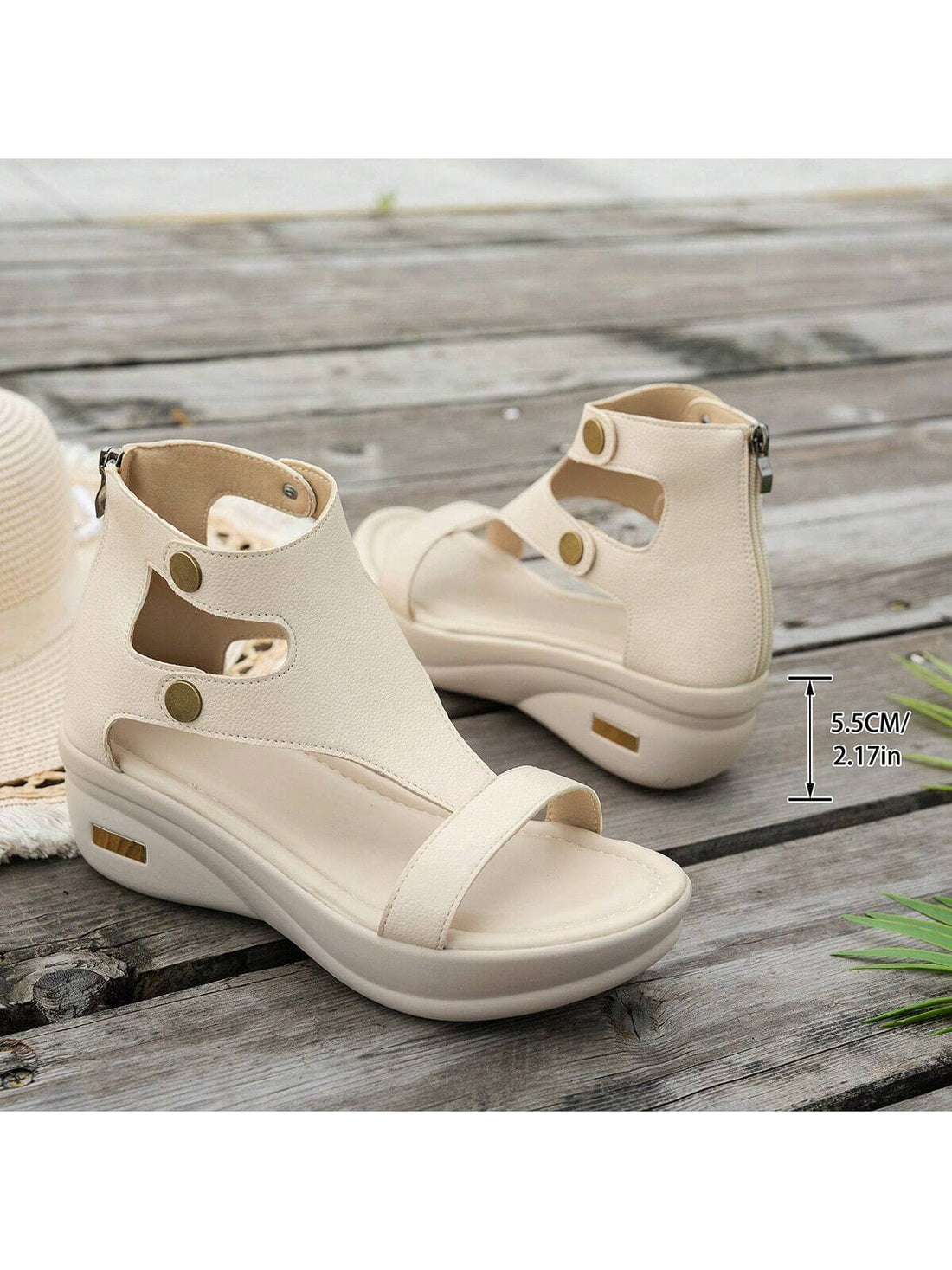 Step into summer with these chic wedge sandals that blend comfort and style effortlessly. Inspired by classic Roman designs, they feature a convenient zipper closure for easy wear. Perfect for sunny days and playful adventures, these wedges add a fun twist to any outfit while keeping your feet happy all day long.